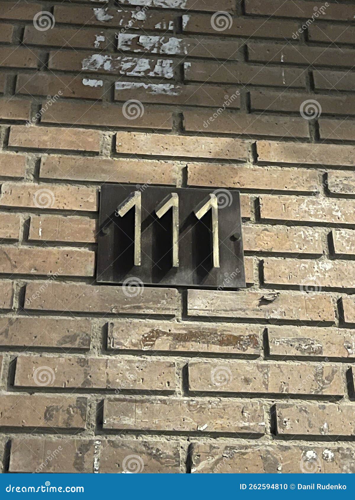 Number 111 on the Wall of the Building Stock Photo Image of address