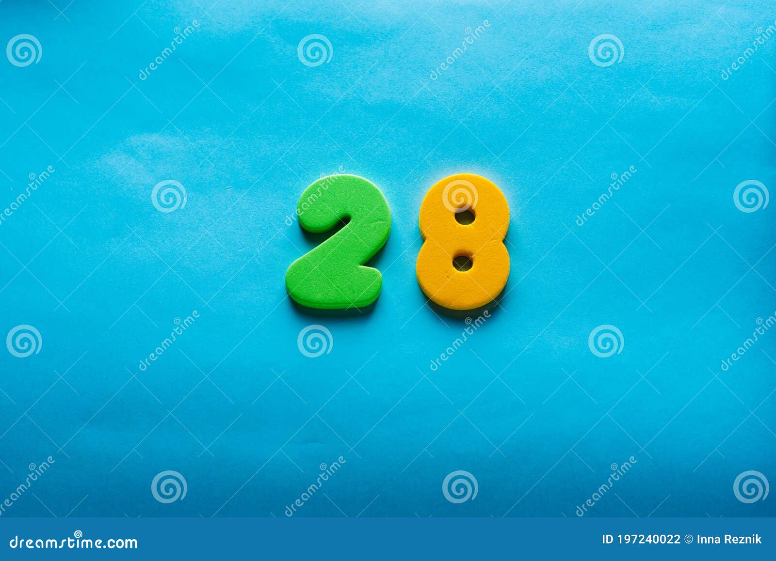 Number on a Bright Blue Background. Stock Photo - Image of blank ...