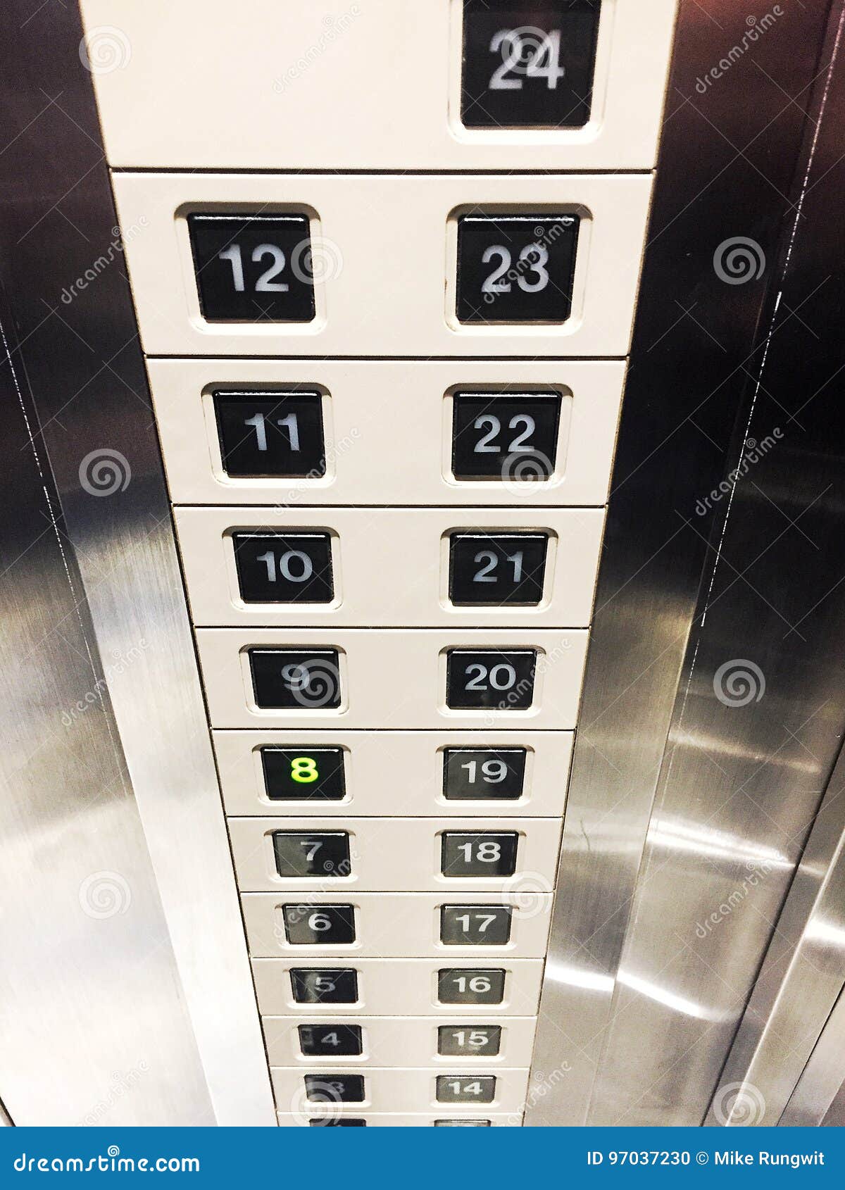 Number Buttons of Elevator. Stock Photo Image of elevator, white