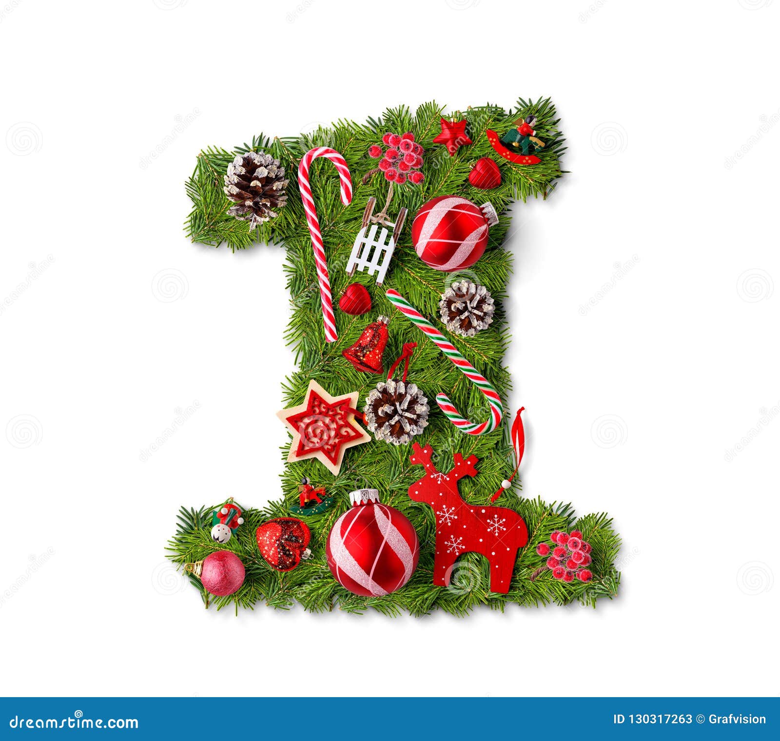 Number 1. Christmas Tree Decoration Stock Image Image of numbers