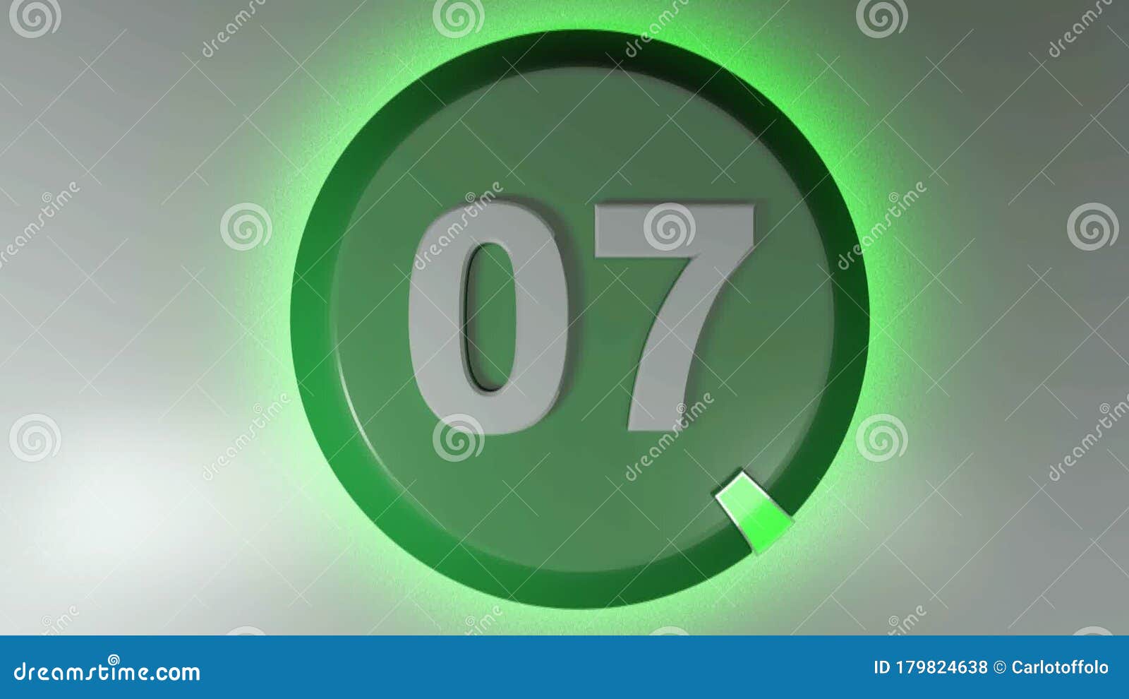07 Green Waiting Sign with Rotating Light Cursor 3D Rendering Video