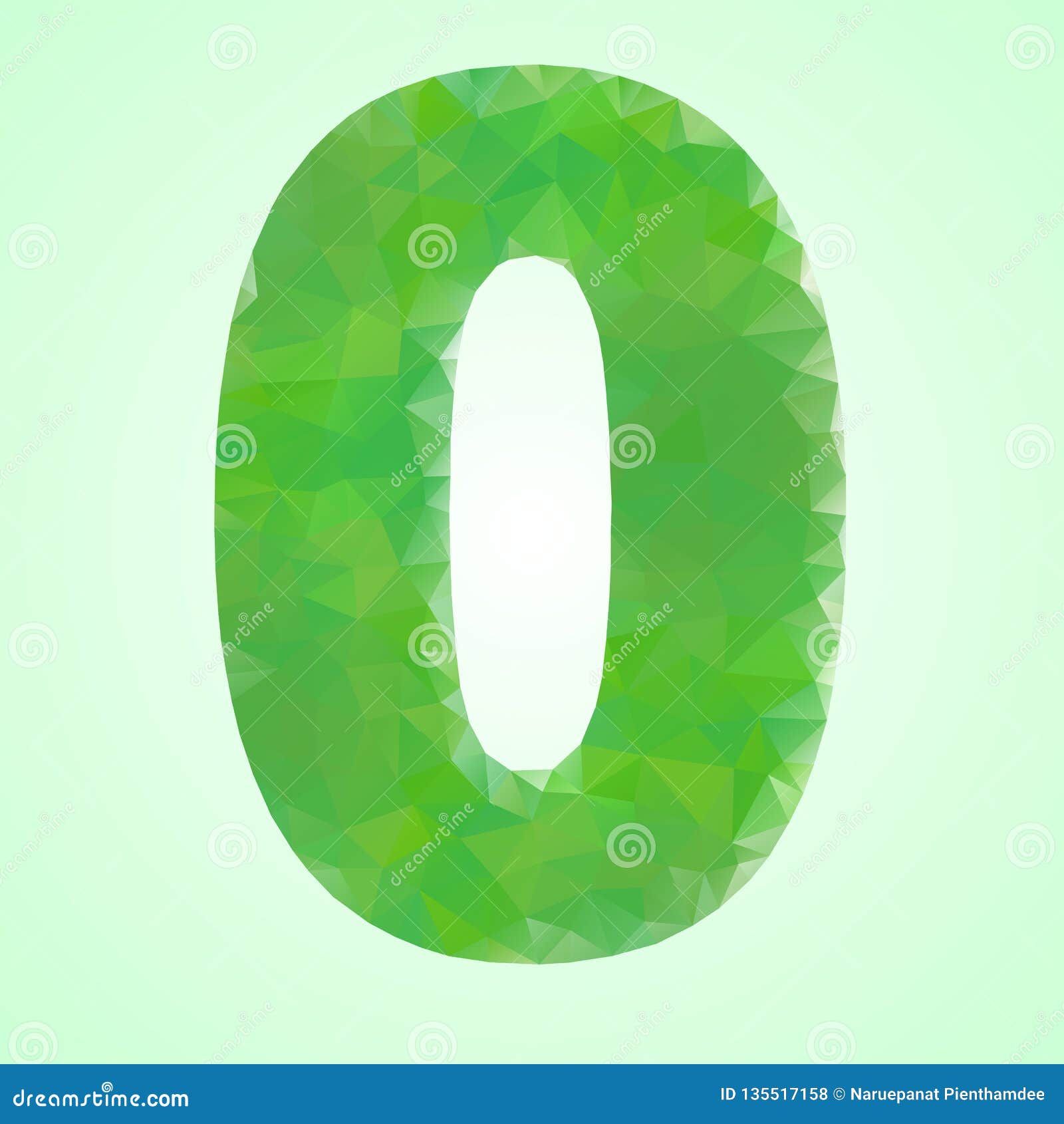 Number 0 Color Green Crystal Stock Vector - Illustration of prism