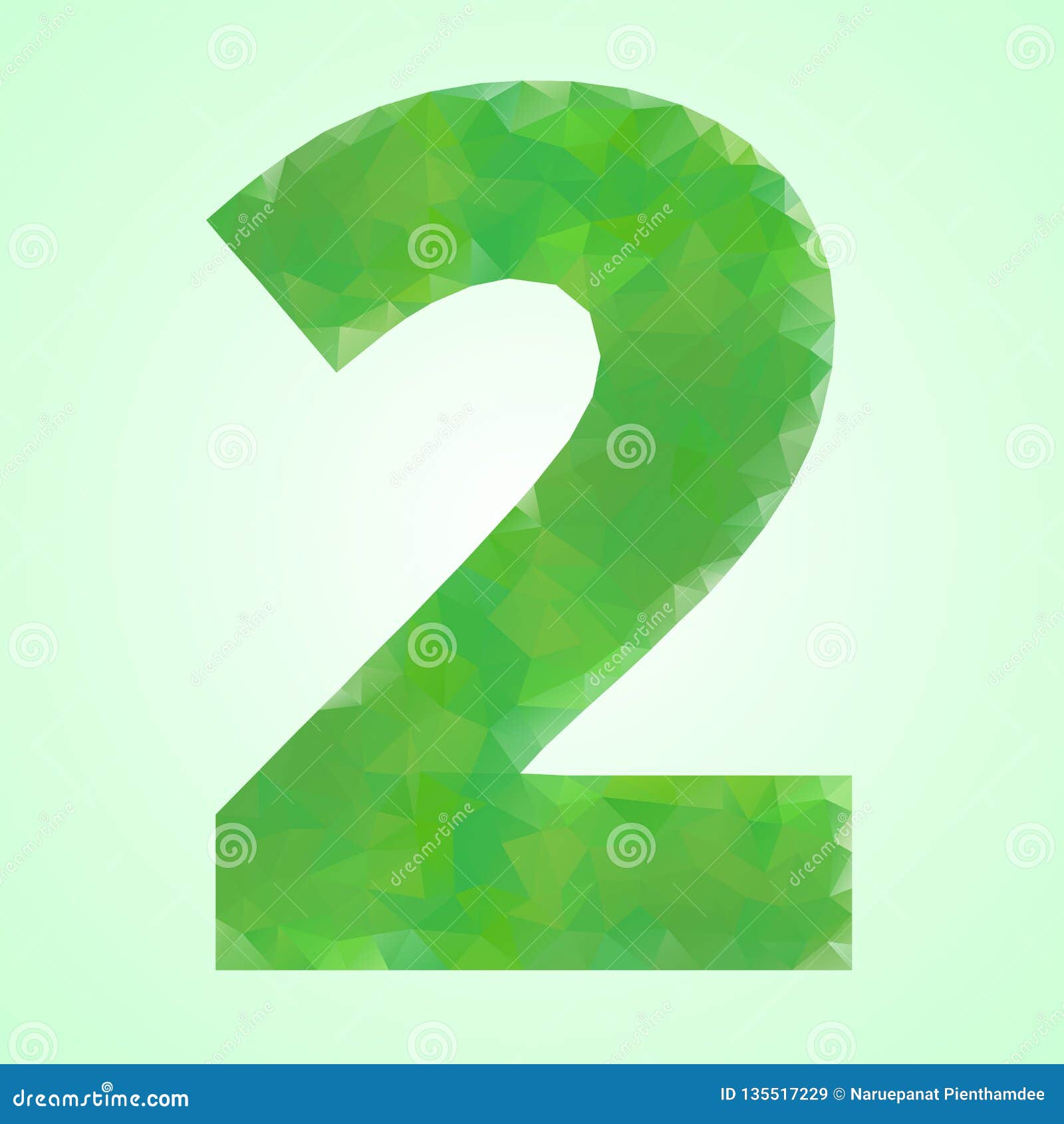 Number 2 Color Green Crystal Stock Vector - Illustration of pattern