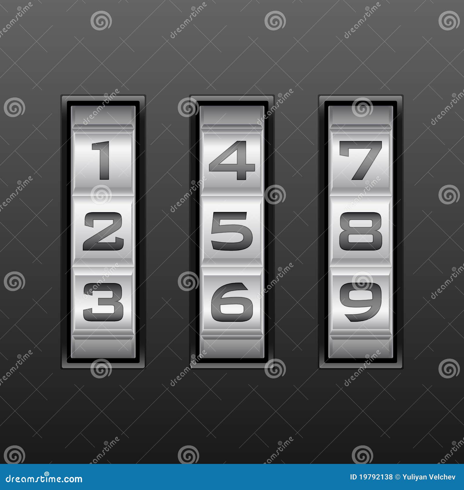 Number combination lock stock vector. Illustration of ...