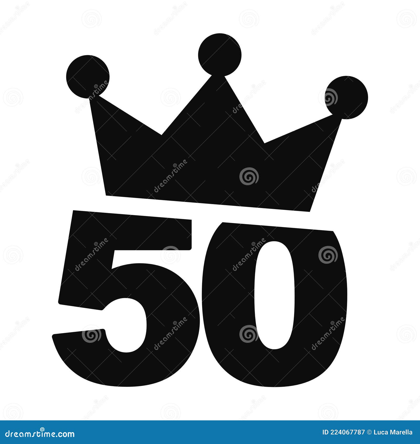 Number 50 with a Crown Vector Illustration Stock Vector - Illustration ...