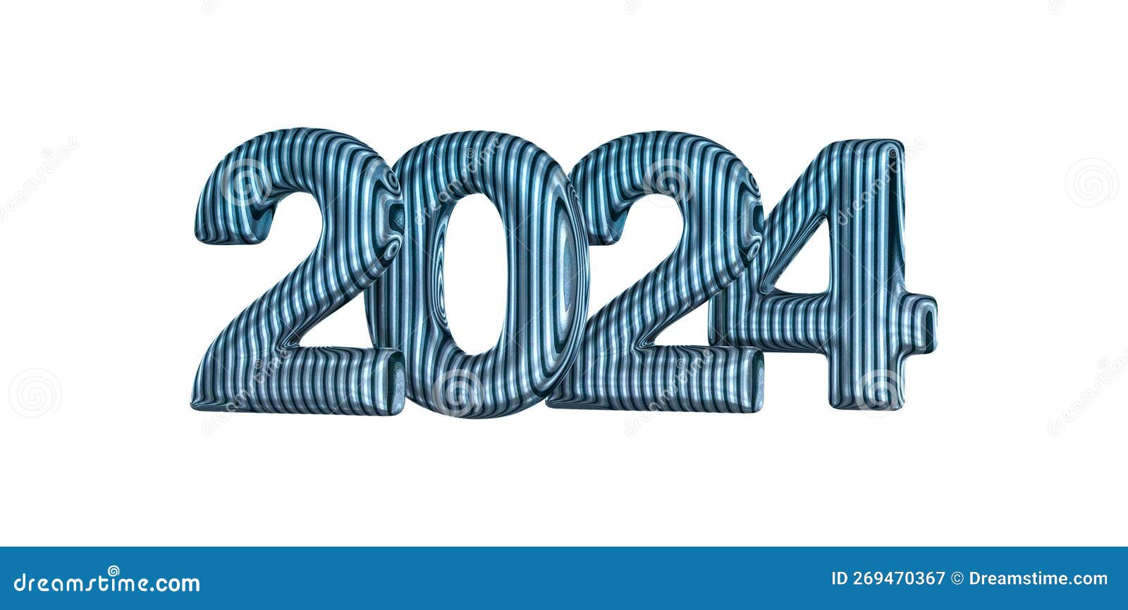 number 2024 3d render with backbround
