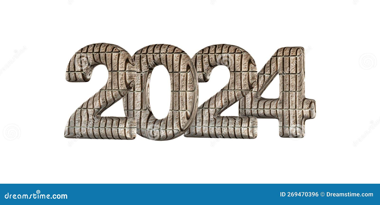 number 2024 3d render with backbround