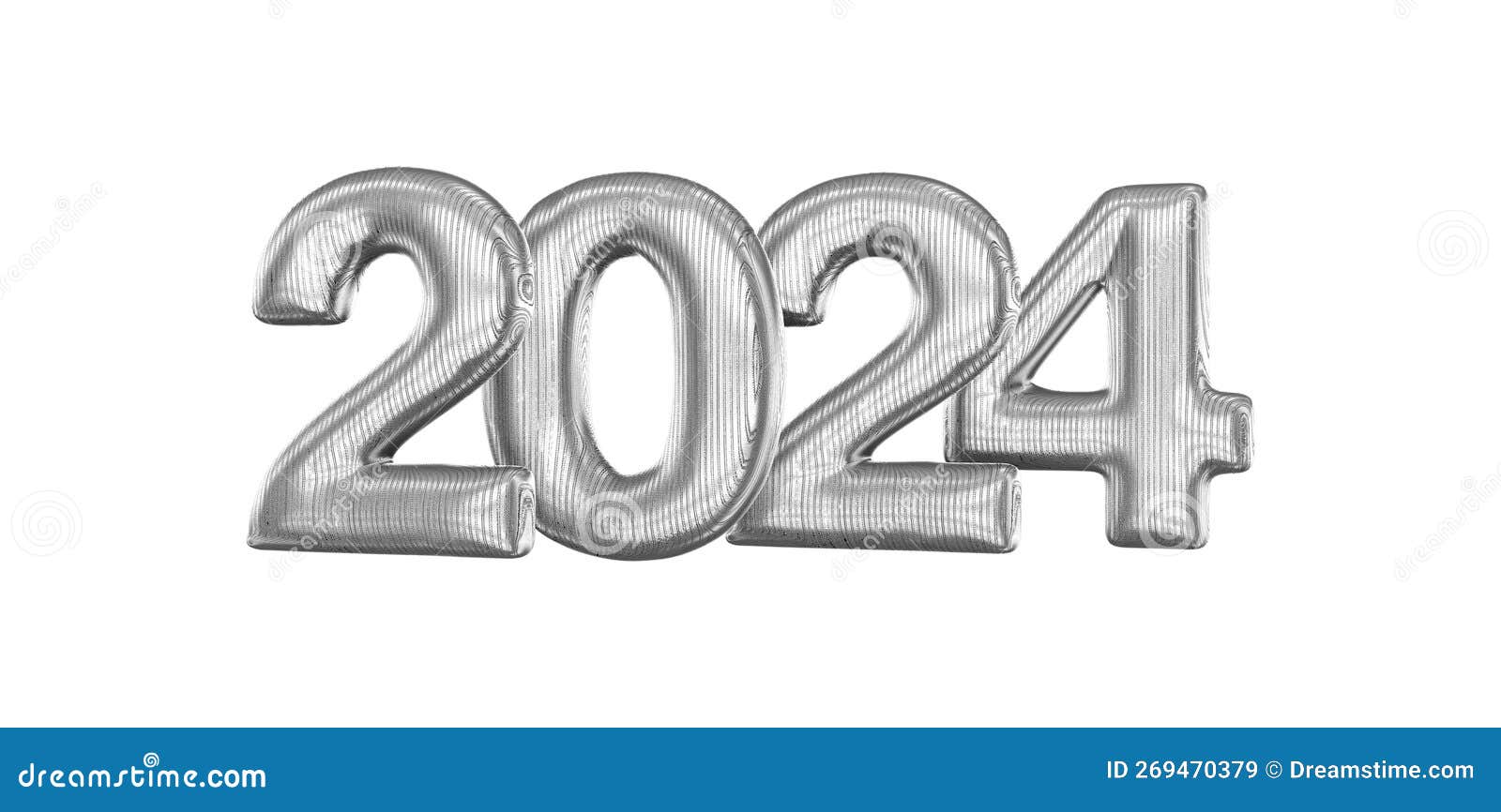 number 2024 3d render with backbround
