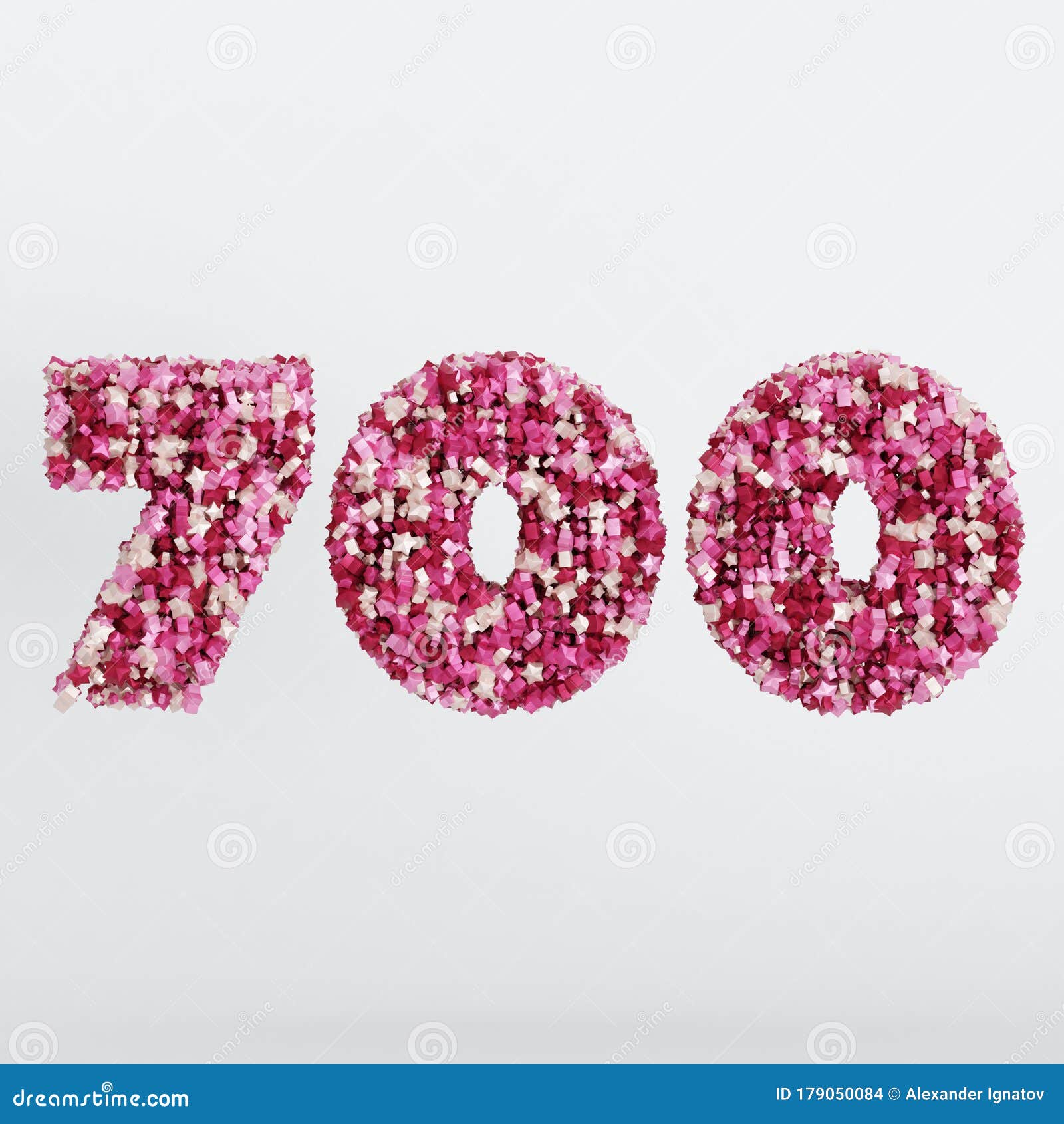 Number 700 3D Text Illustration, Digits With Pink And Cream Colors ...

