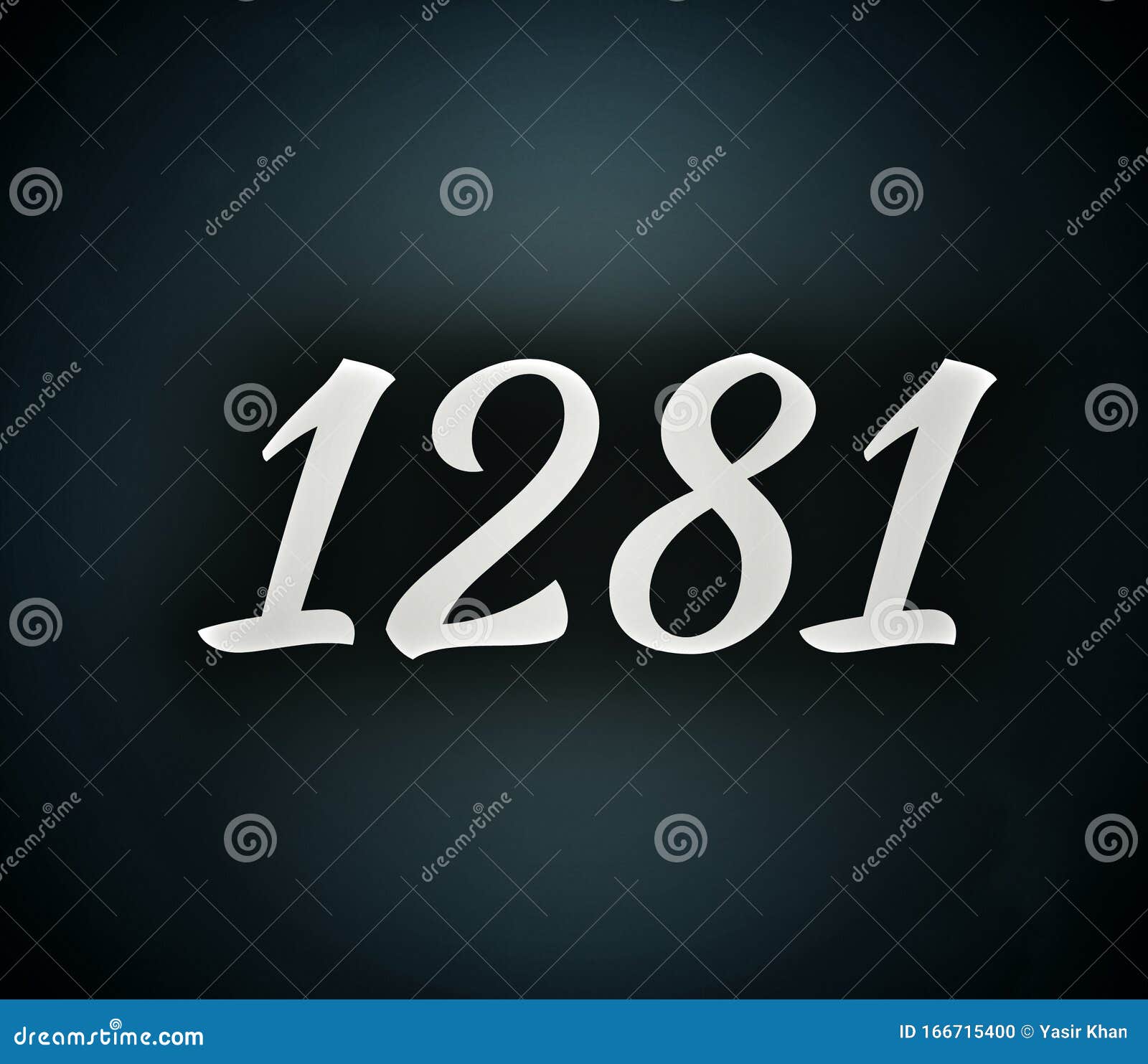 1281 Number On The Dark Blue Color Background Wall Digit Stock