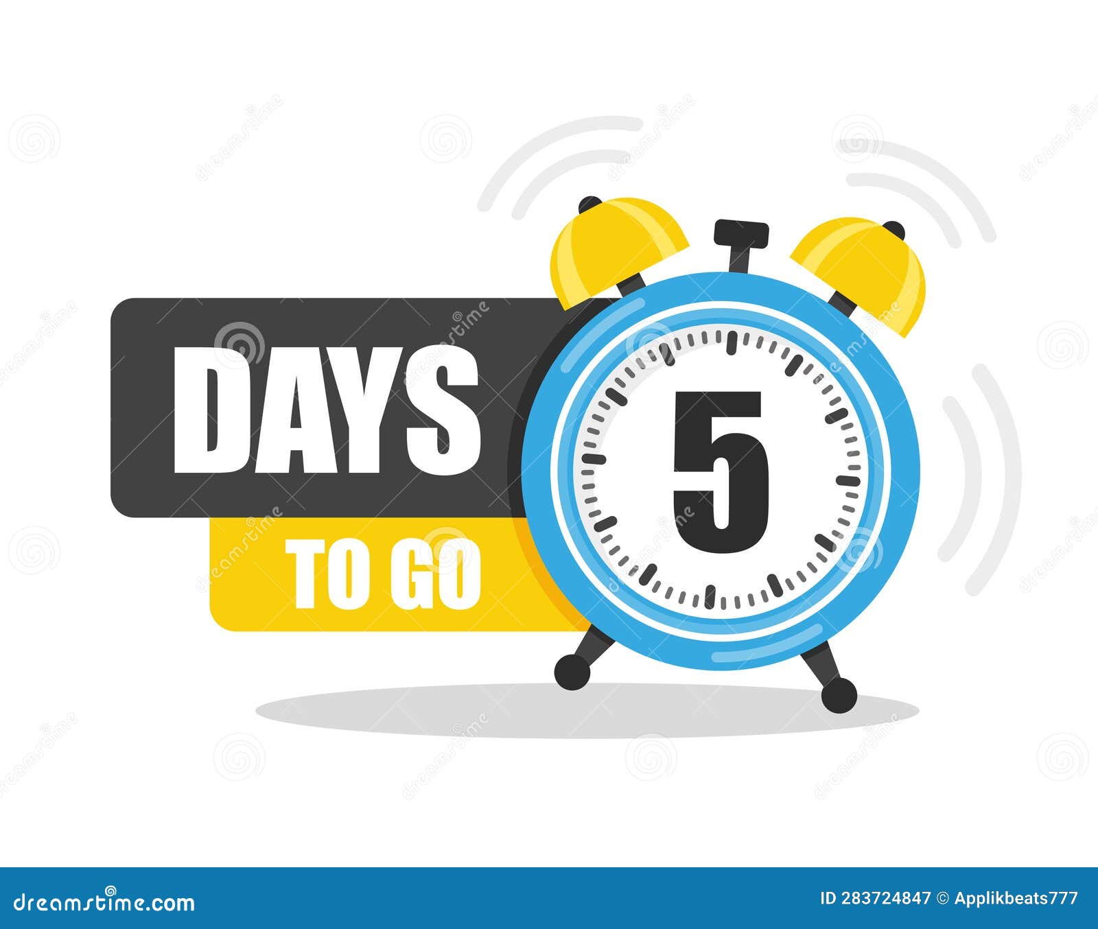Number of 5 Days To Go Flat Icon. Vector Stock Flat Illustration Stock ...