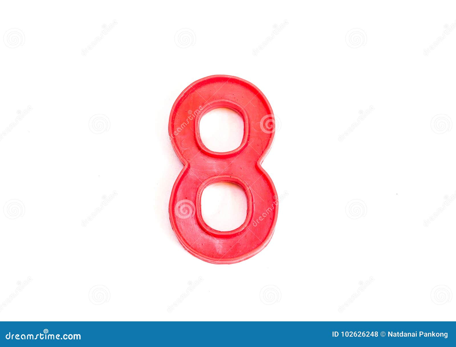 the number eight  on white
