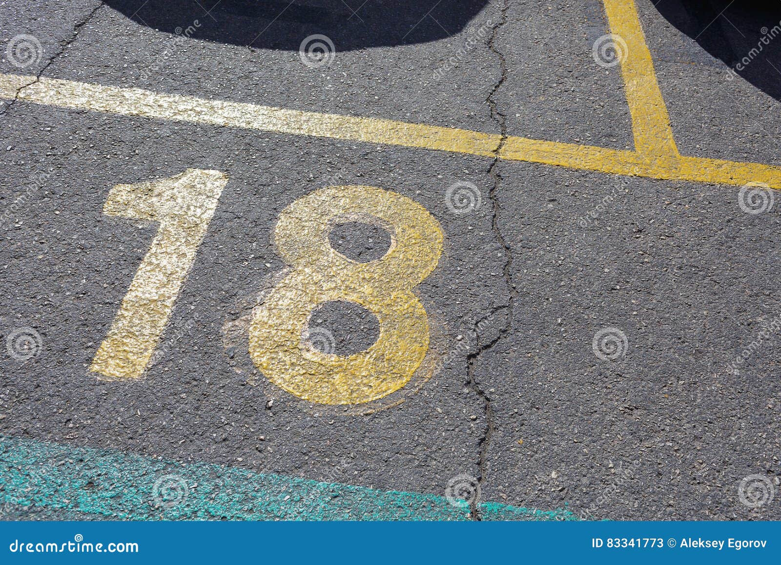 Number Eighteen Parking Slot Stock Image Image of macro, rowing 83341773