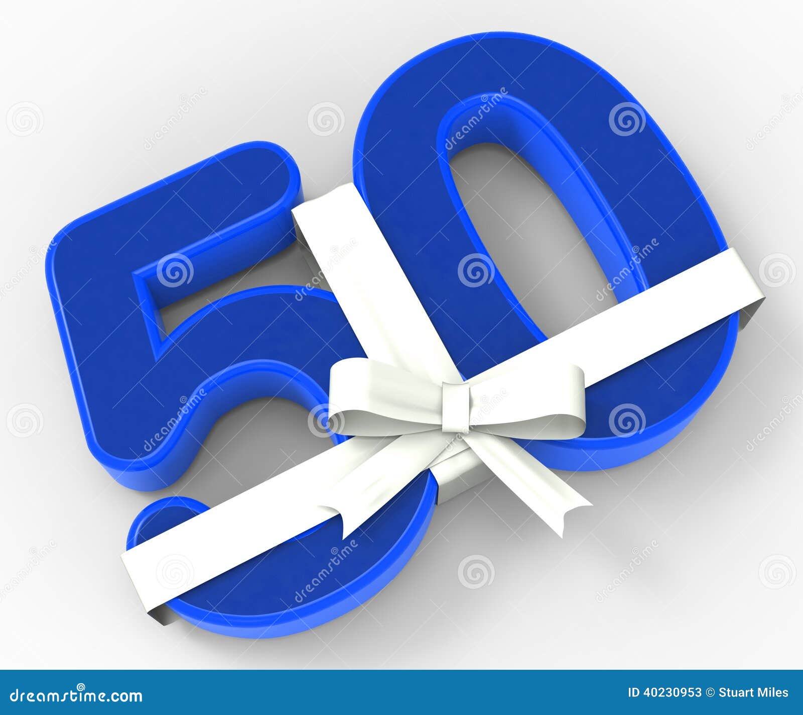 Number Fifty with Ribbon Shows Fiftieth Stock Illustration Number Fifty with Ribbon Shows Fiftieth Stock Illustration