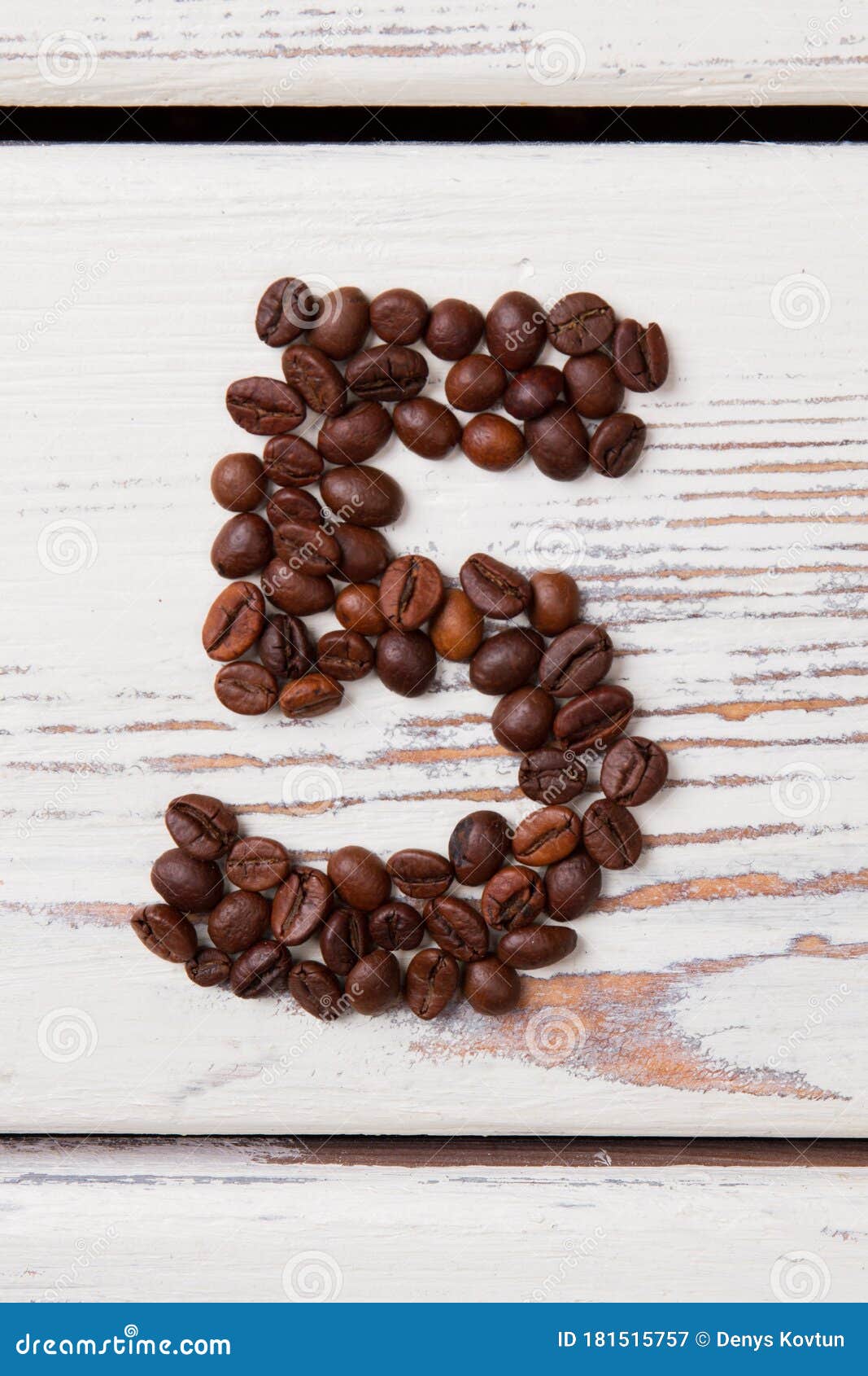 Number Five Made of Coffee Beans. Stock Image - Image of caffeine ...