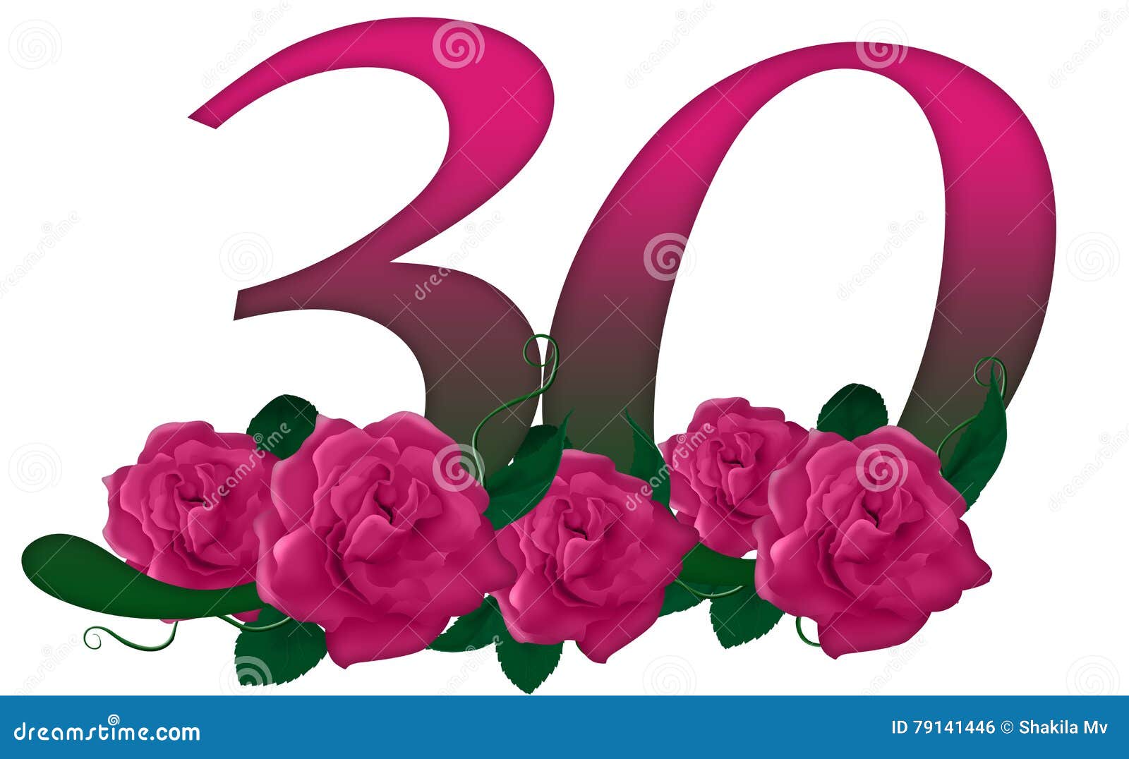 Number 30 floral stock illustration. Illustration of aged - 79141446