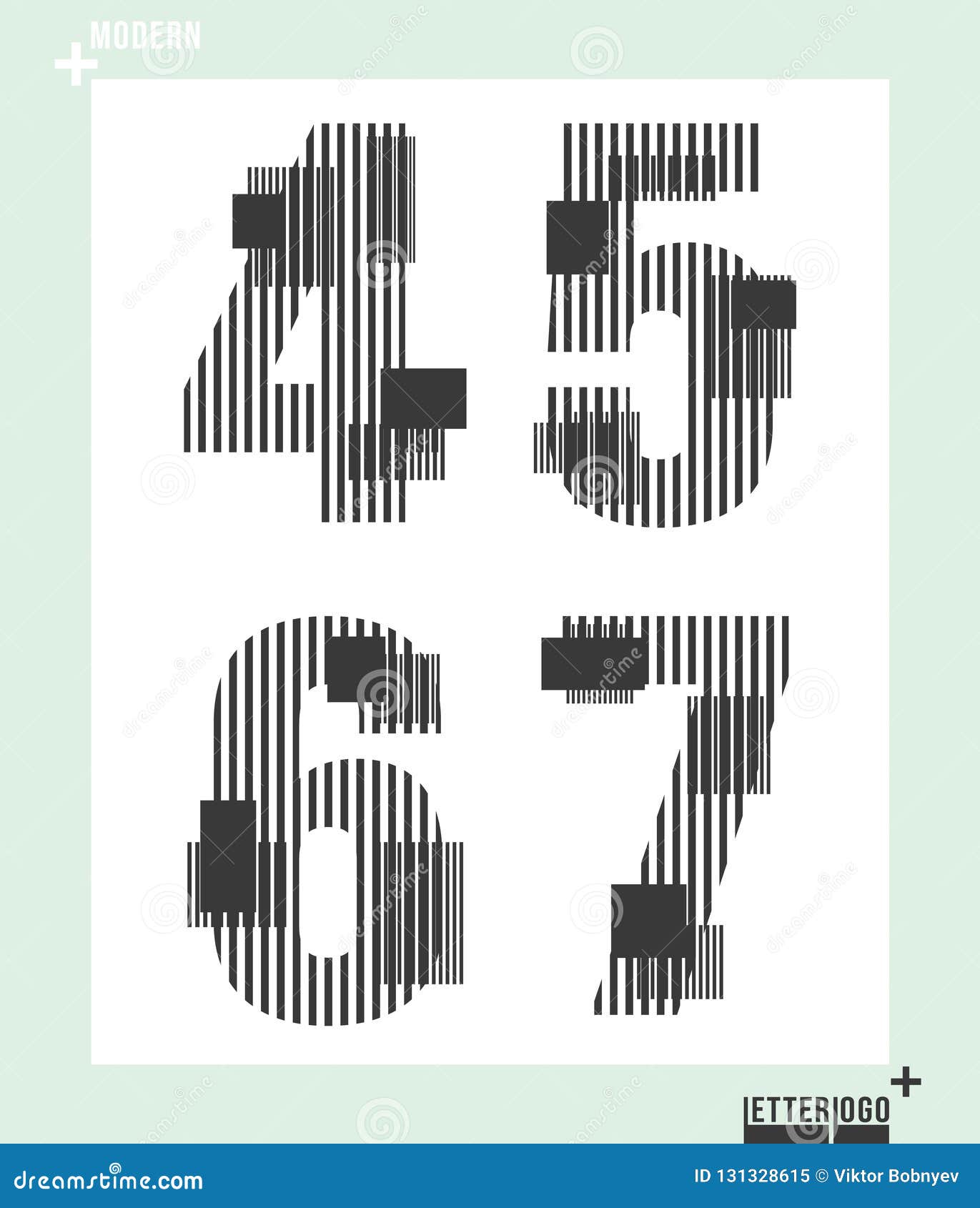 Number Font Template Modern Design. Vector Illustration. Stock Vector ...