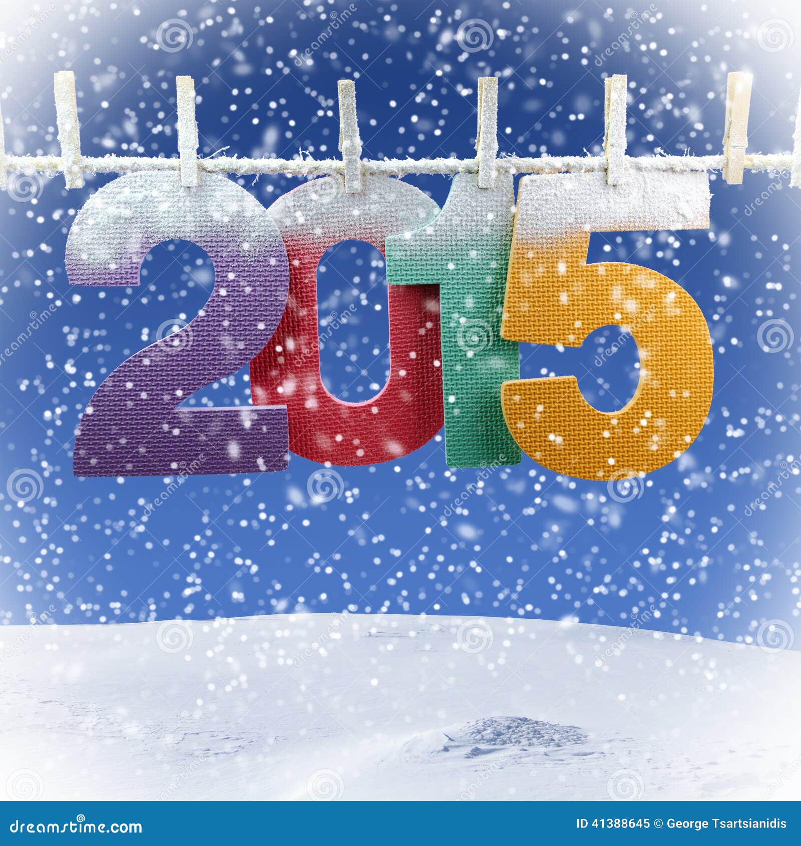 Number 2015 Hanging on a Clothesline Stock Image Image of country