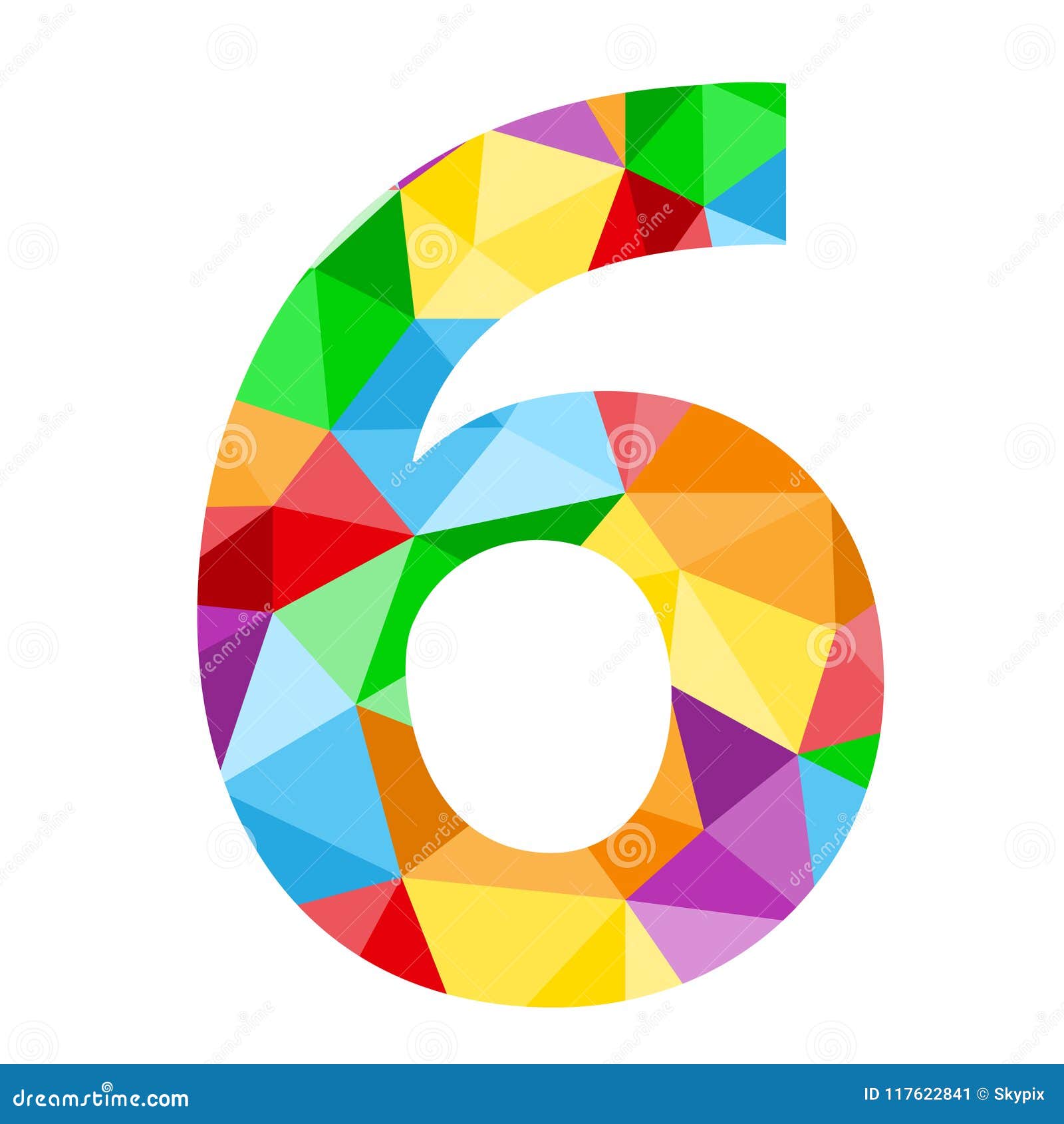 Number 6 Icon With Colorful Polygon Pattern Stock Illustration Illustration Of Banner Celebrate 117622841