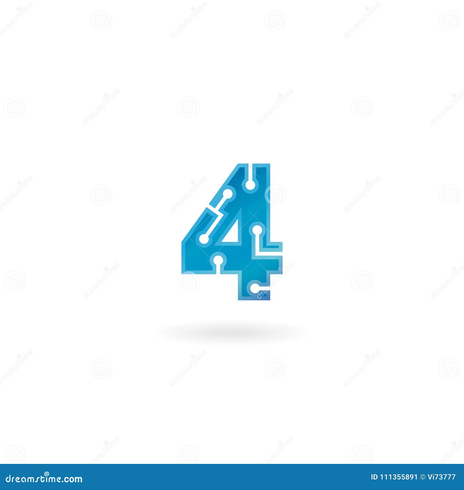 Number 4 Icon Technology Smart Four Logo Computer And Data