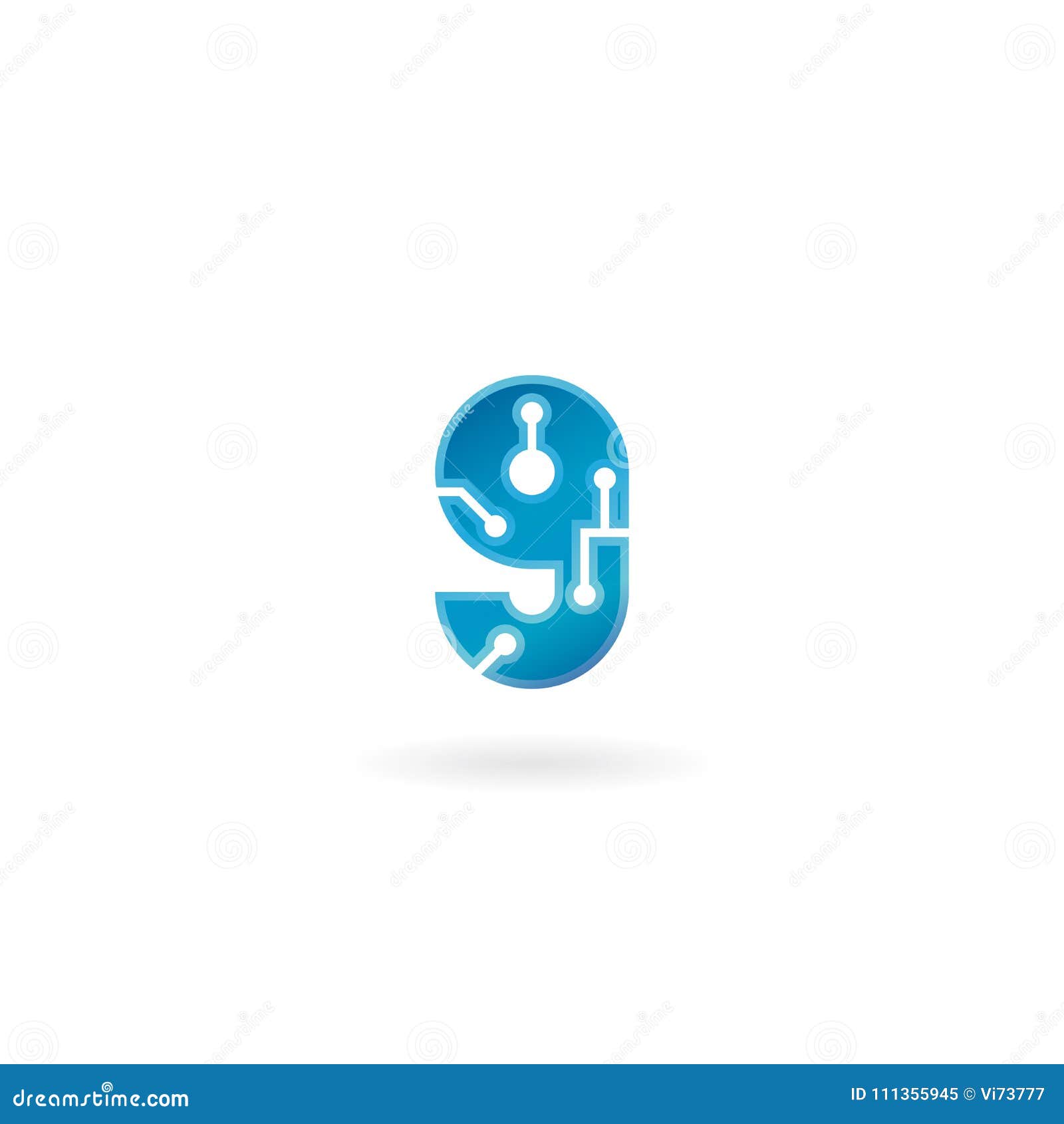 number 9 icon. technology smart nine logo, computer and data related business, hi-tech and innovative, electronic.