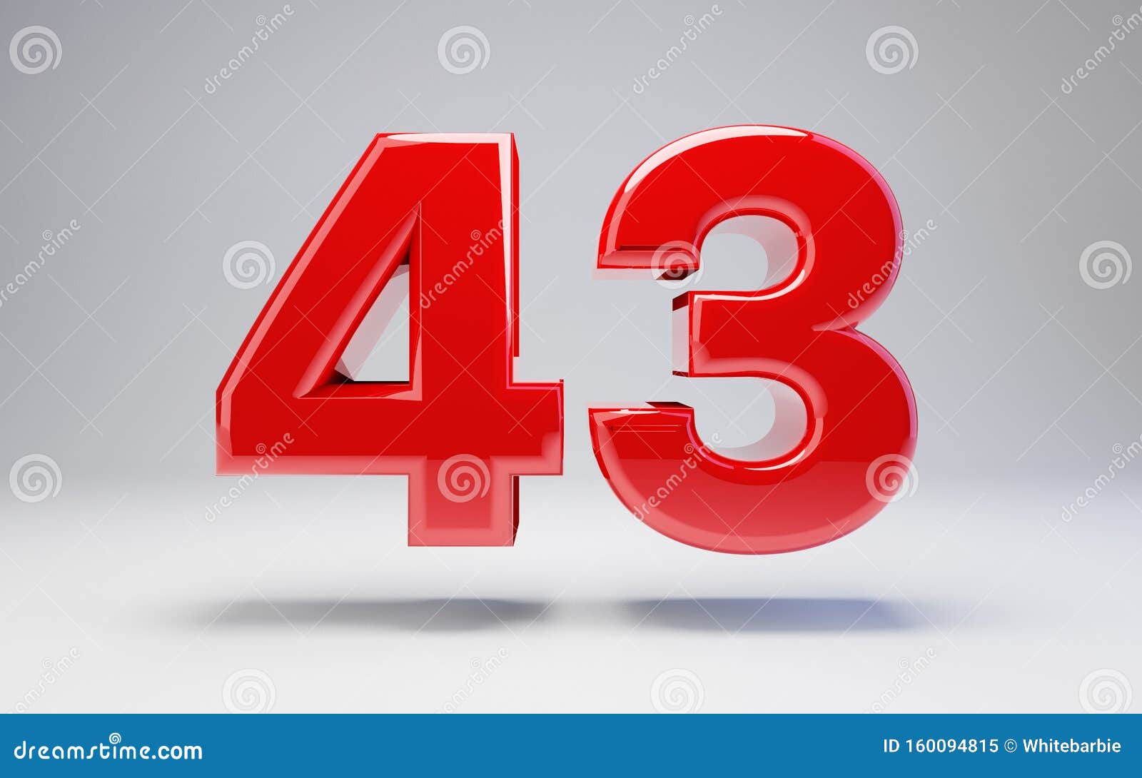 Number 43 Isolated on White Background Stock Illustration ...