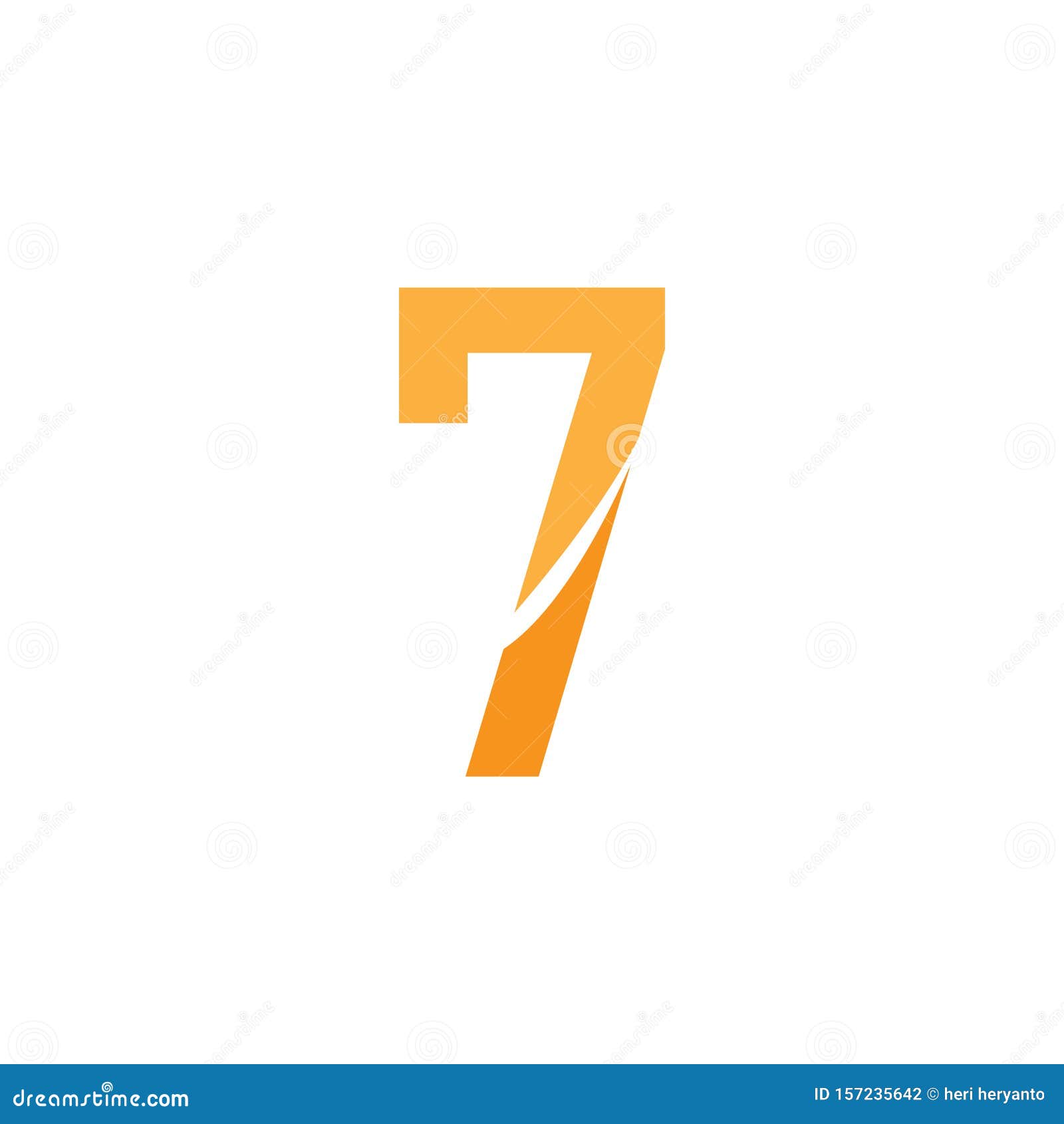 7 Number Logo Design Vector Element Stock Illustration - Illustration ...