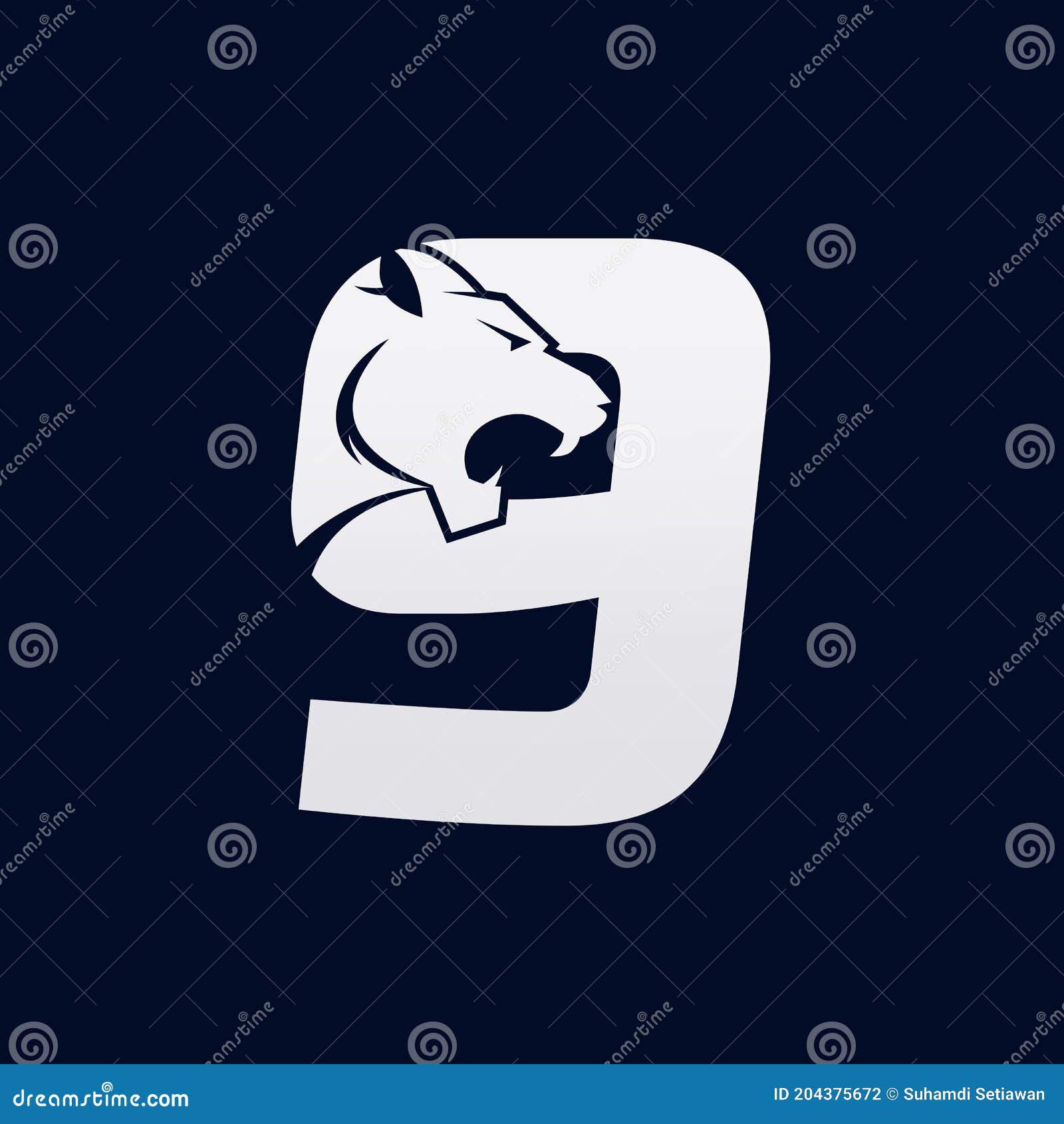 number nine tiger, numeral predator logo  