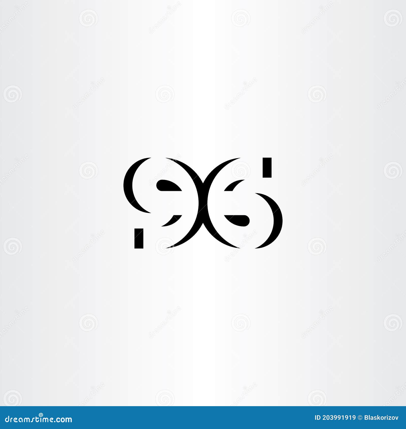 Number 96 Six Vector Icon Symbol Stock Vector Illustration of