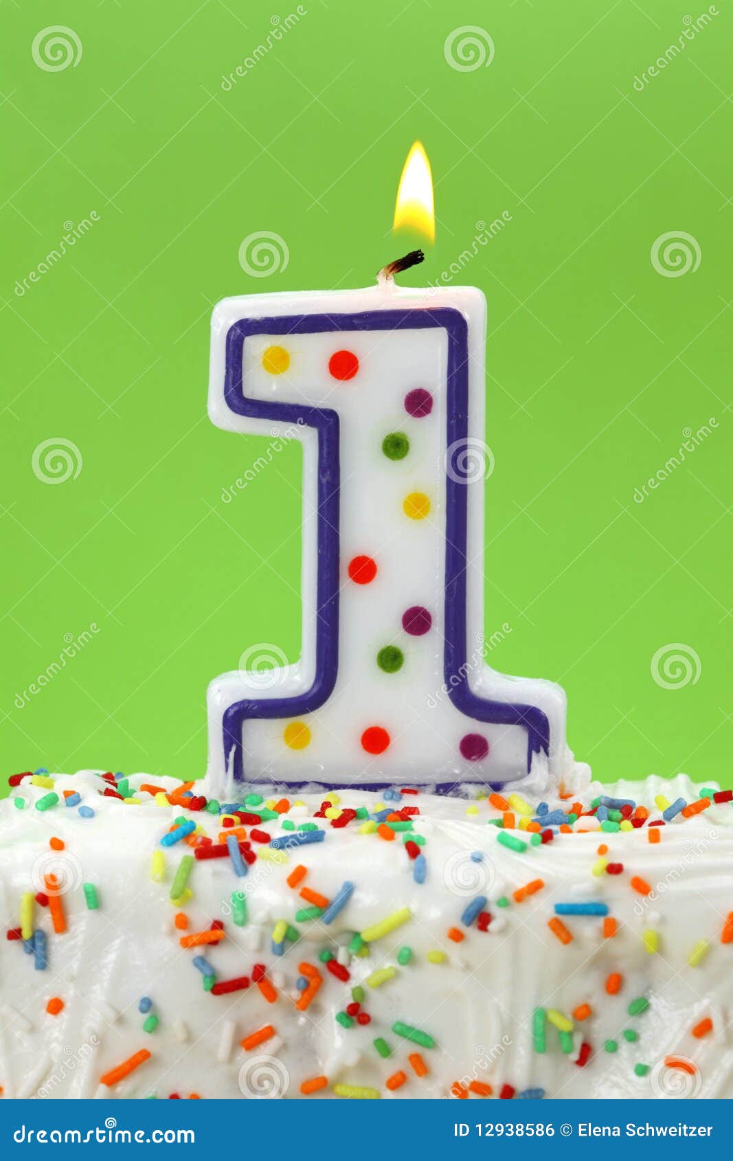 Number one birthday candle stock photo. Image of dessert 12938586