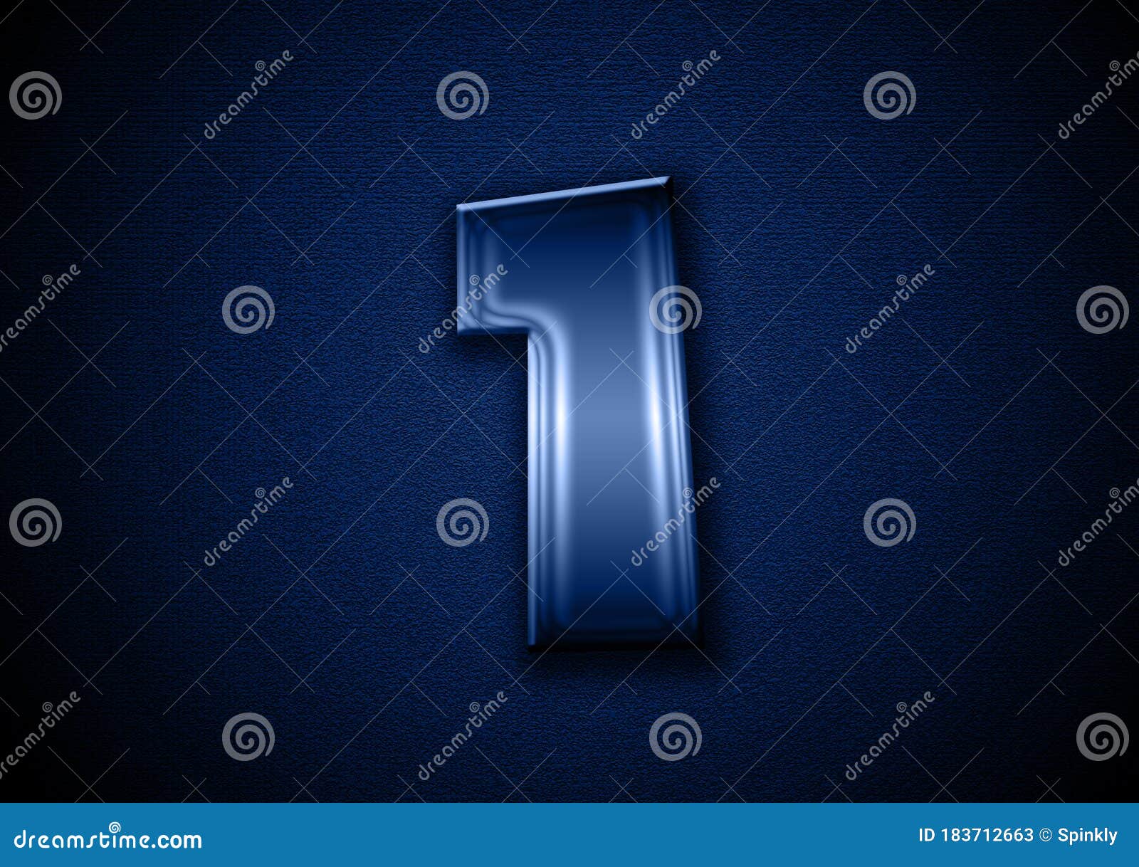The Number One in Blue Textured Background Stock Illustration