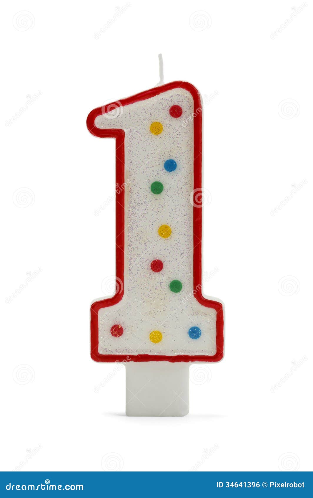 Number One Candle stock photo. Image of customized, object 34641396