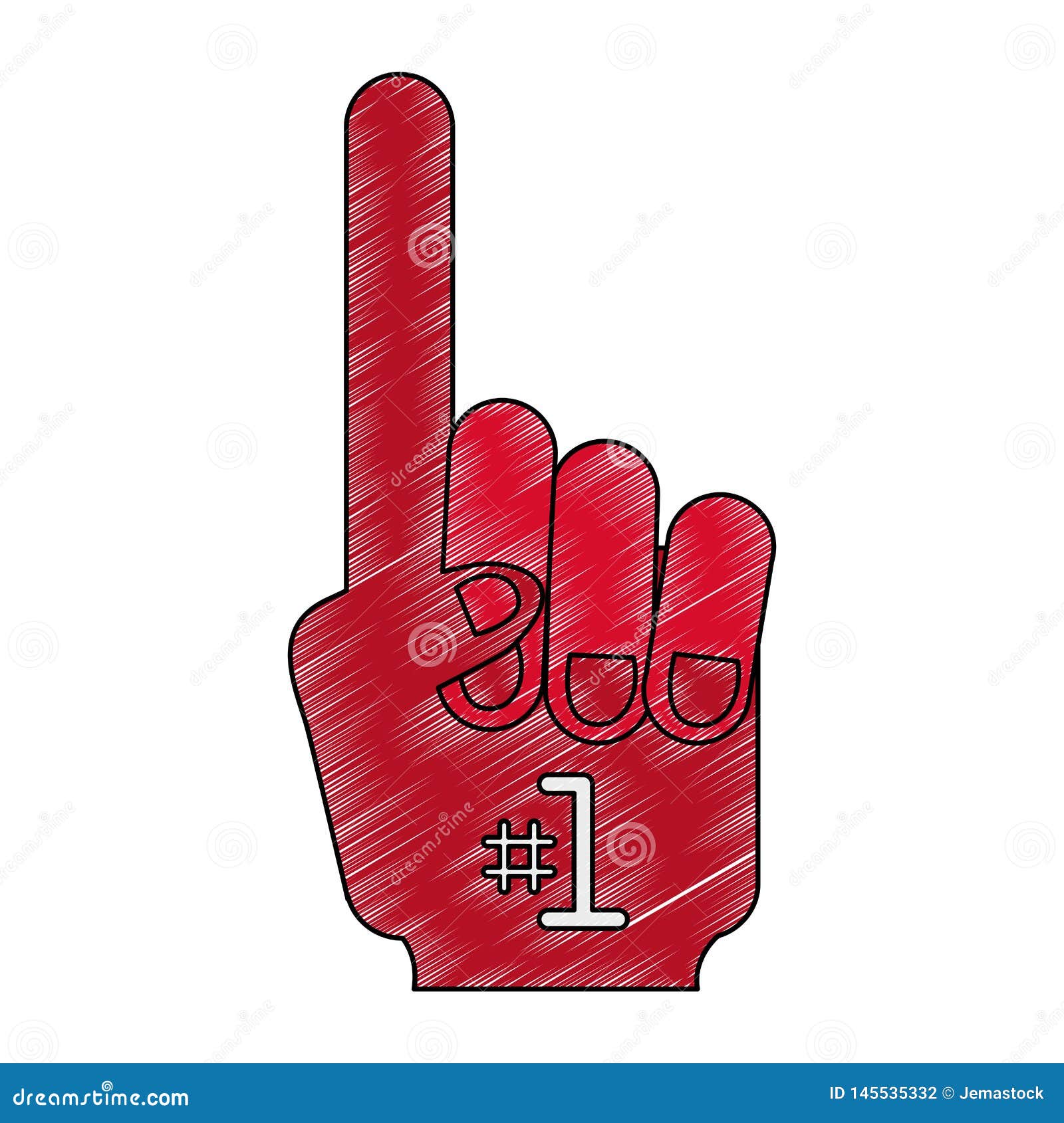 Number One Fan Glove Scribble Stock Vector Illustration of scribble