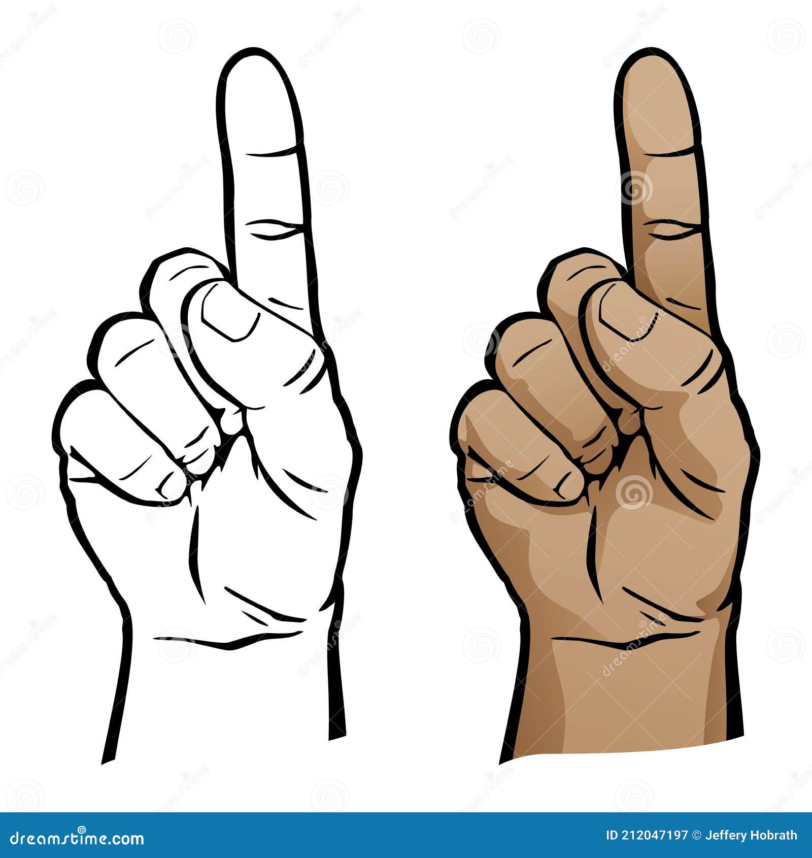 Number one hand gesture.ai Royalty Free Stock SVG Vector and Clip Art