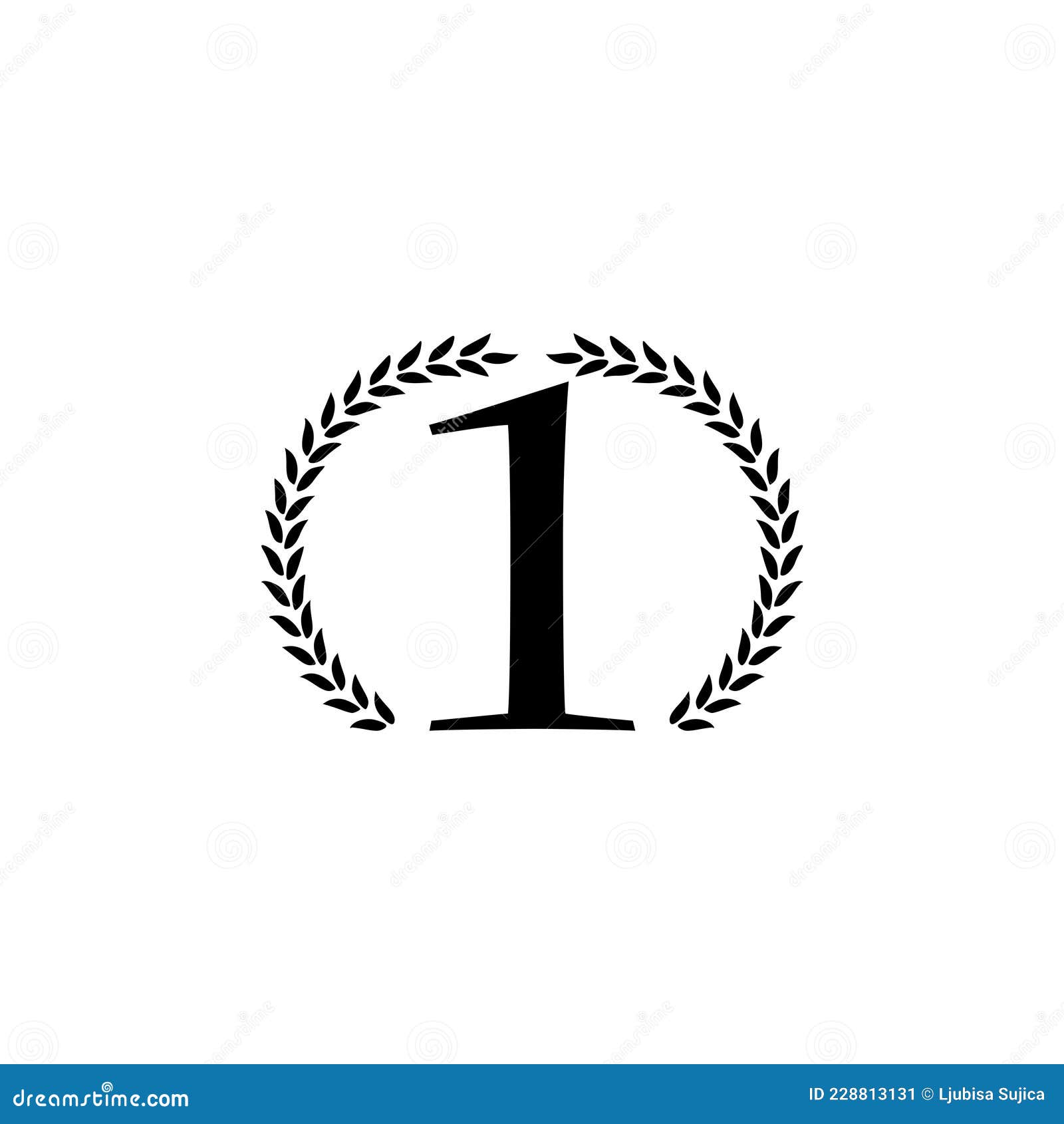 Number One Icon Isolated on White Background Stock Vector