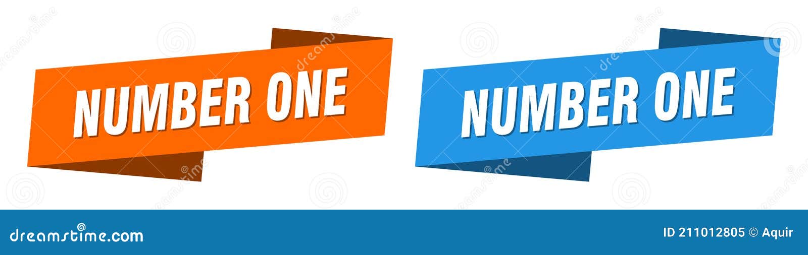 Number One Banner. Number One Ribbon Label Sign Set Stock Vector