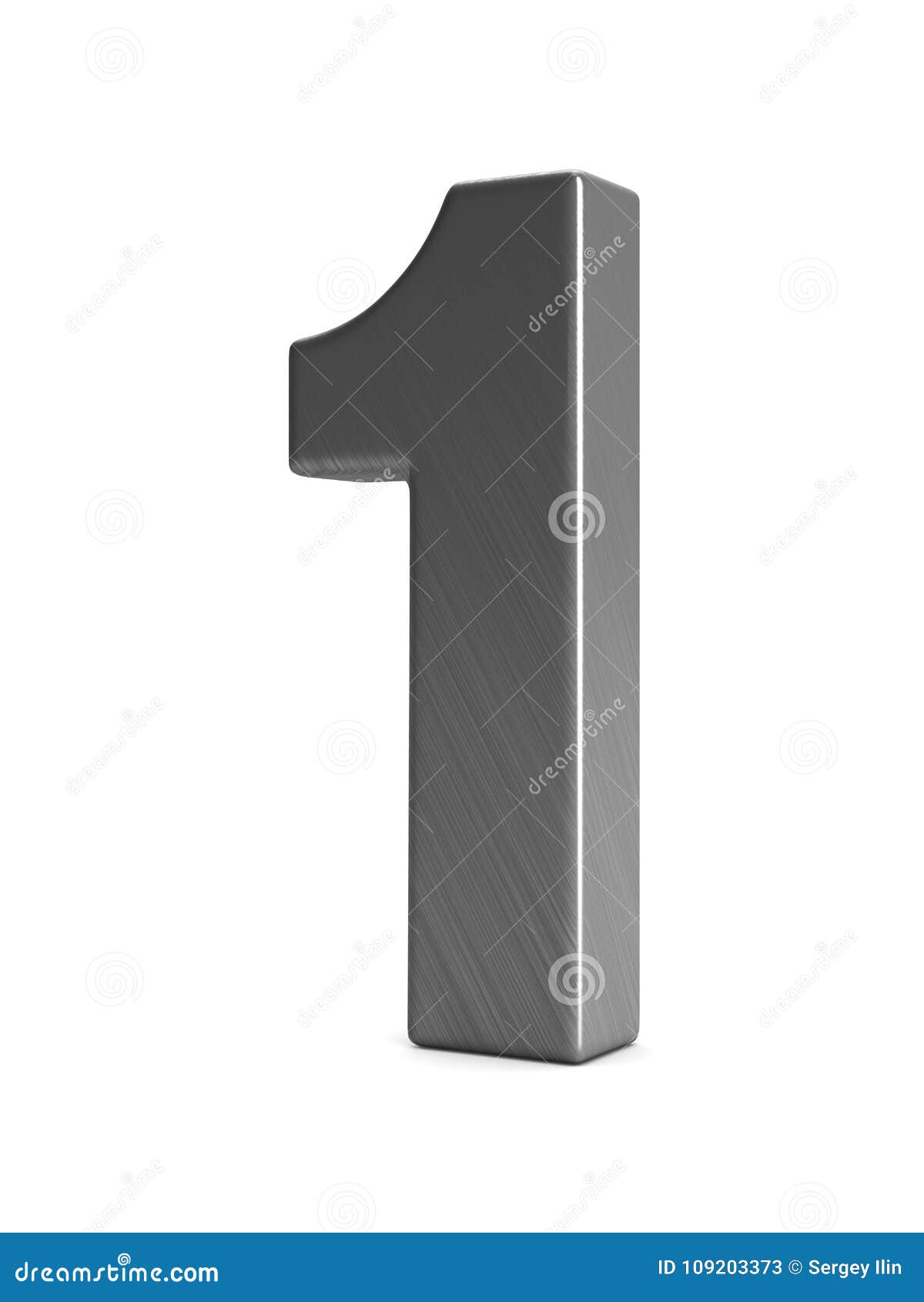 Number One On White Background. Isolated 3D Illustration Stock