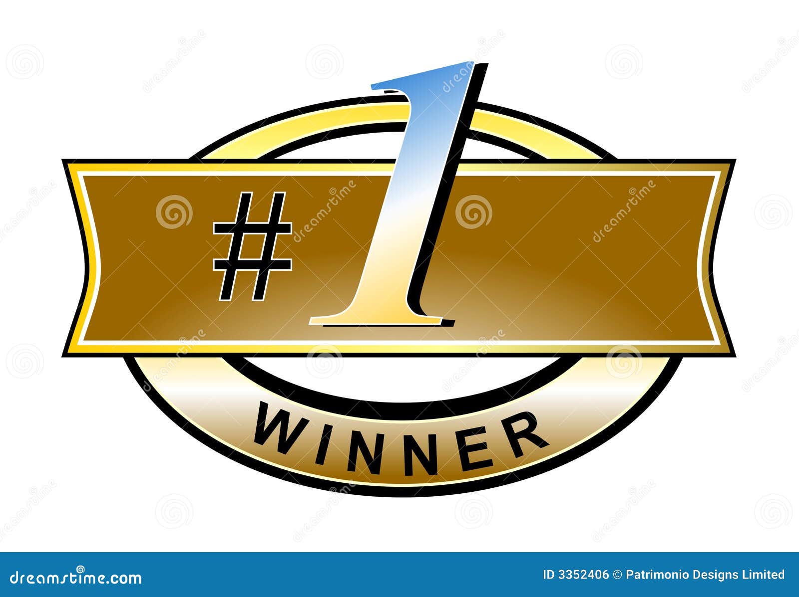Number one winner stock illustration. Illustration of guarantee - 3352406