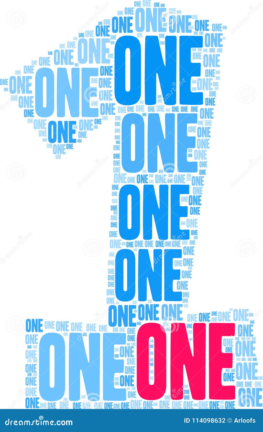 Number One Word Cloud stock vector. Illustration of counting - 114098632