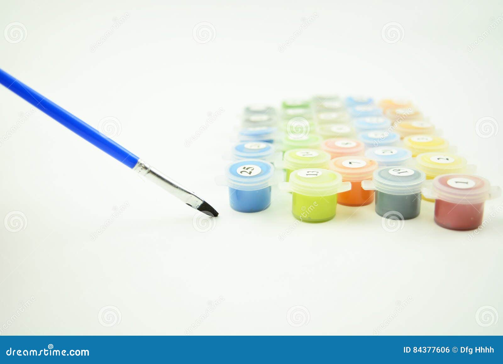 Number Painting Colors Set on a Canvas. Stock Photo - Image of numbers