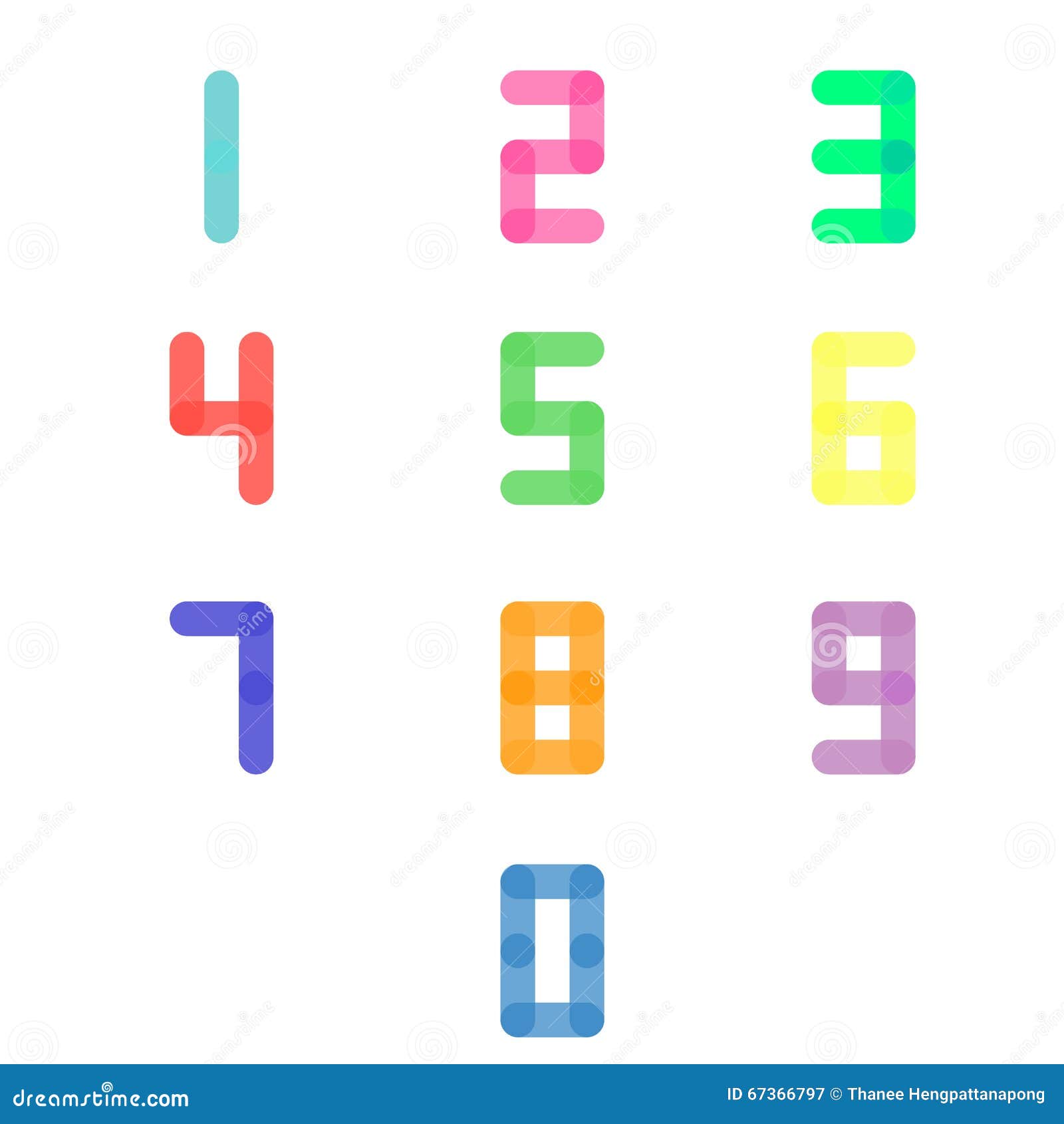 Number in pastel color