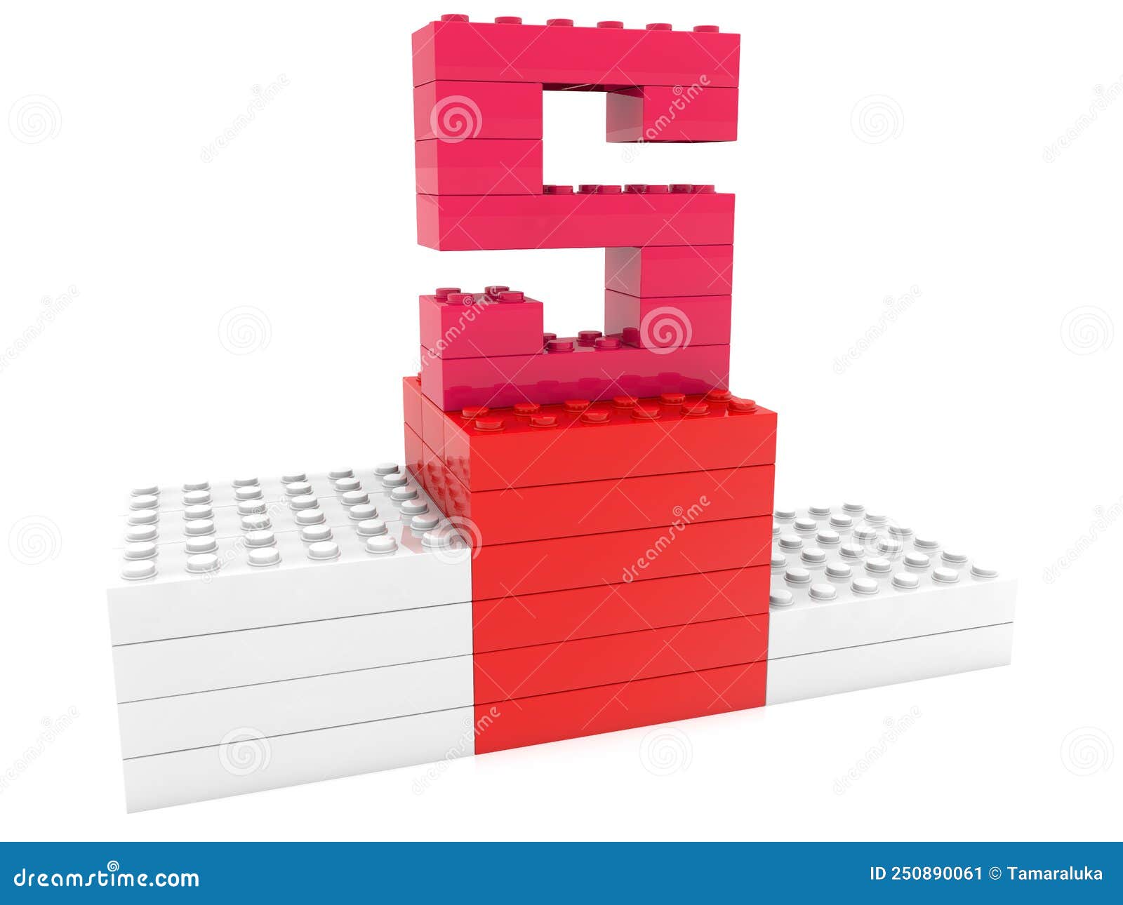 Number 5 on a Pedestal at the Very Top Stock Illustration
