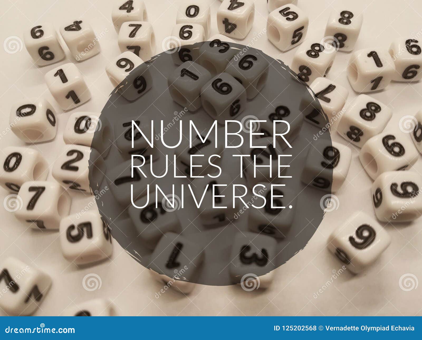 Number Rules The Universe Inspirational Quote Stock Photo Image Of