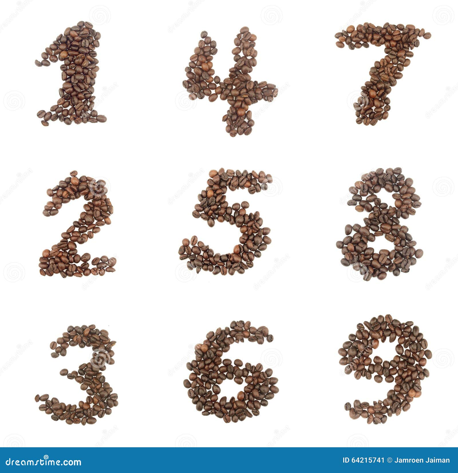 Number Set Made of Coffee Beans Stock Image Image of letter, design