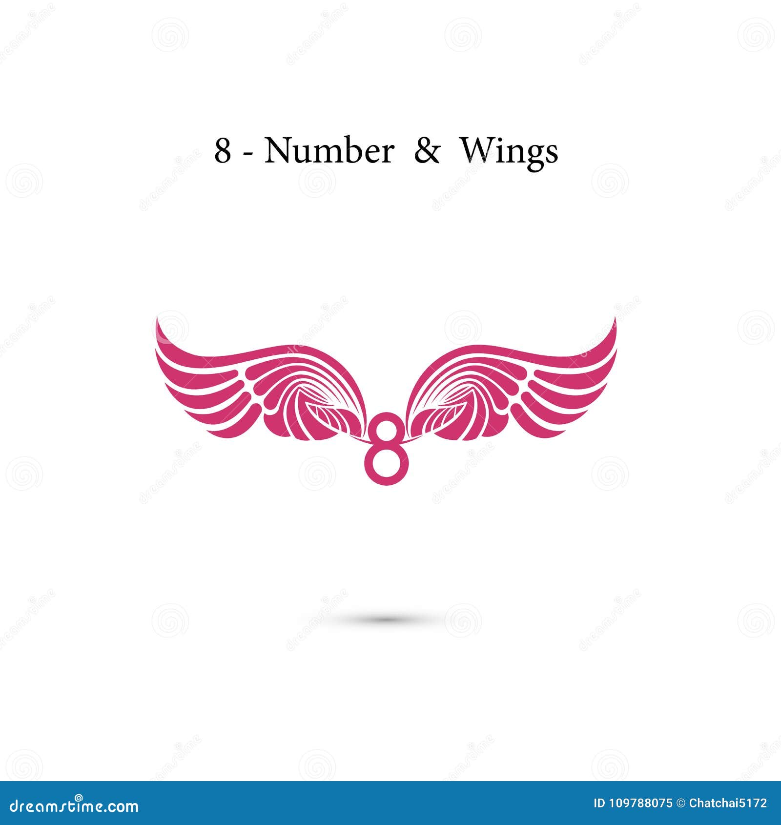 8 Number Sign Angel Wings Elegant Alphabet Letters And Wings C Stock Vector Illustration Of Fairy Badge 109788075