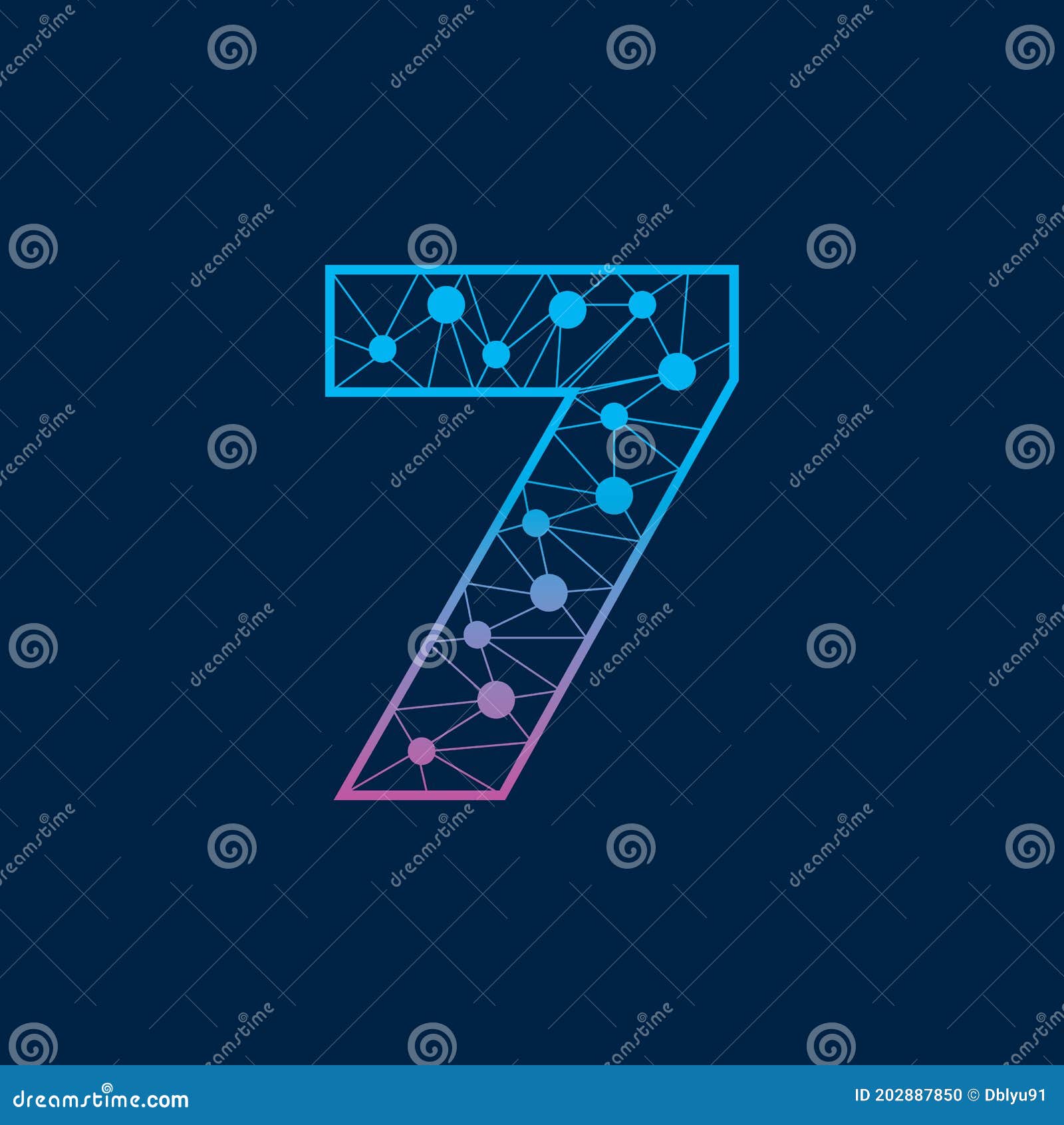 Number 7 Tech Logo, Icon, or Symbol Template Design Stock Vector ...