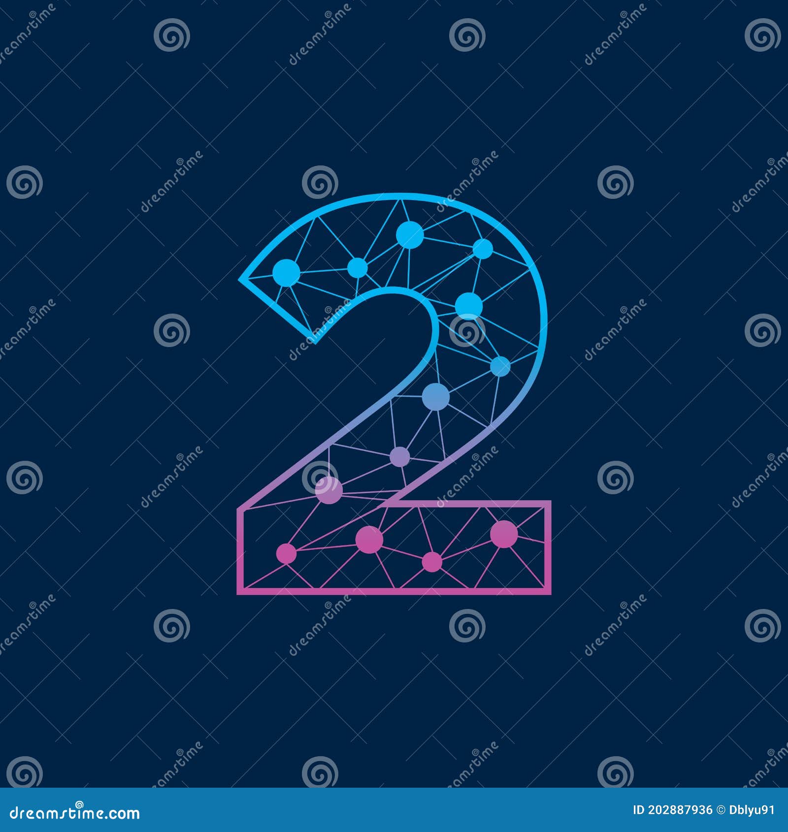 Number 2 Tech Logo, Icon, or Symbol Template Design Stock Vector ...