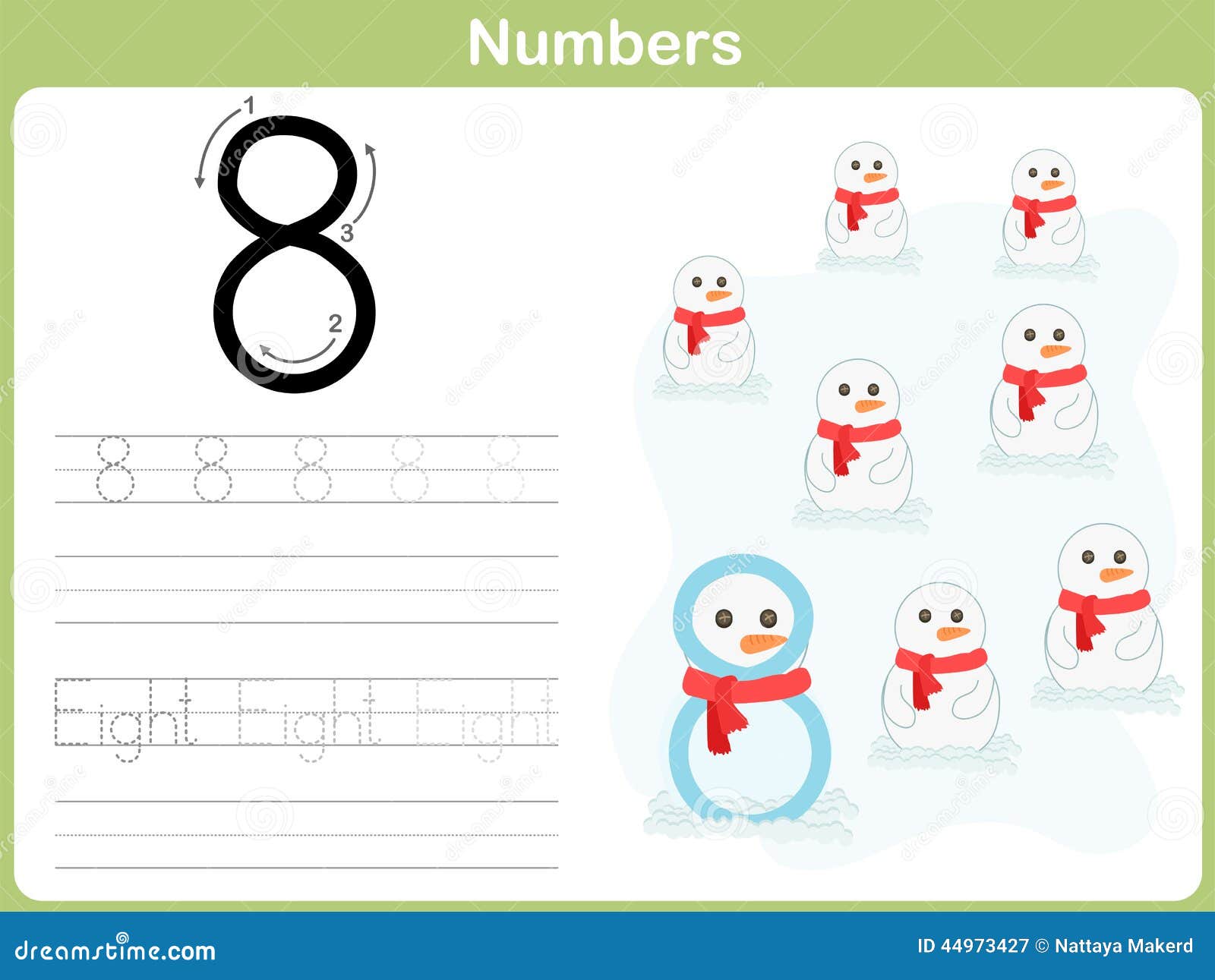 number-tracing-worksheet-writing-0-9-stock-vector-image-44973427