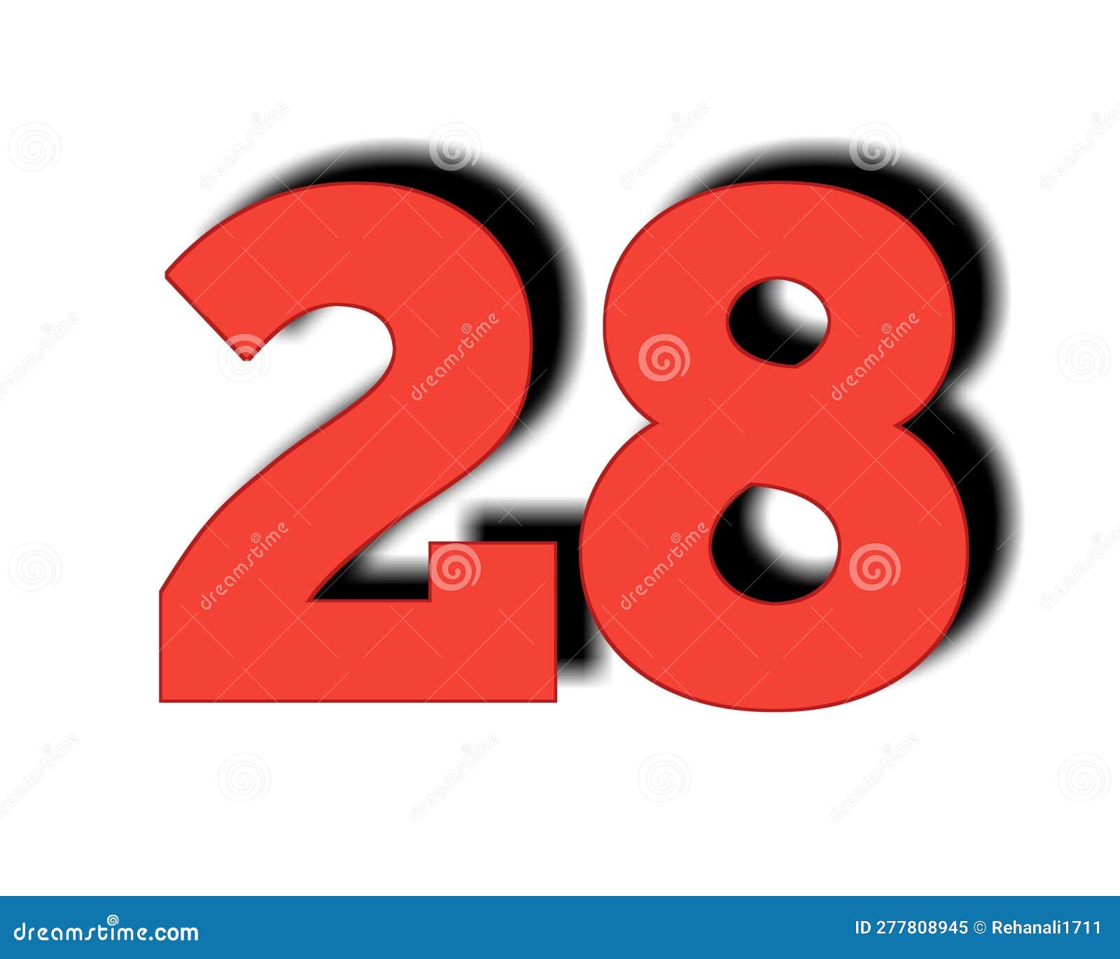 Number Twenty Eight 28 in Red Color Sign Symbol Stock Illustration Number Twenty Eight 28 in Red Color Sign Symbol Stock Illustration