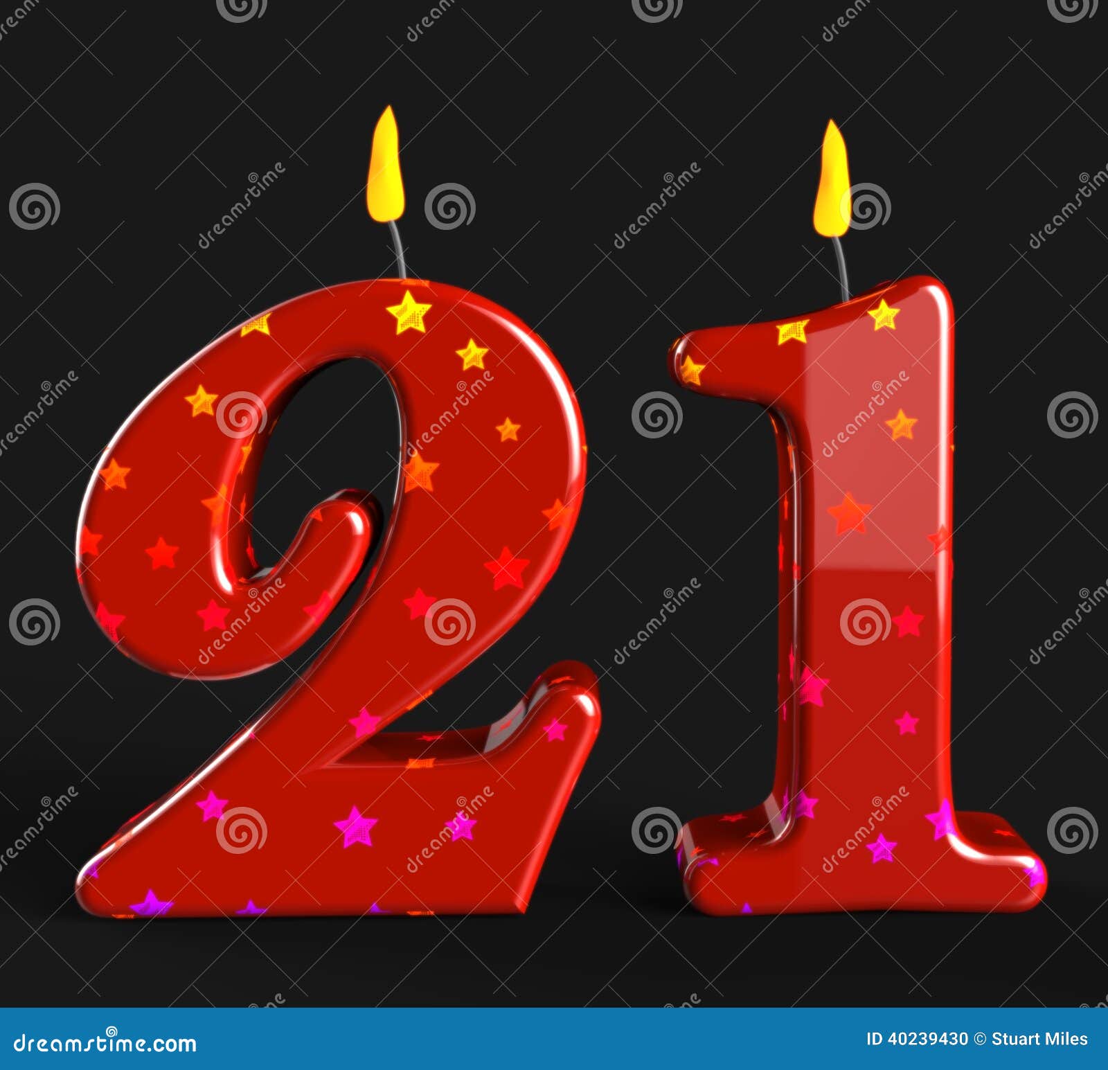 Number Twenty One Candles Mean Adult Stock Illustration - Illustration ...